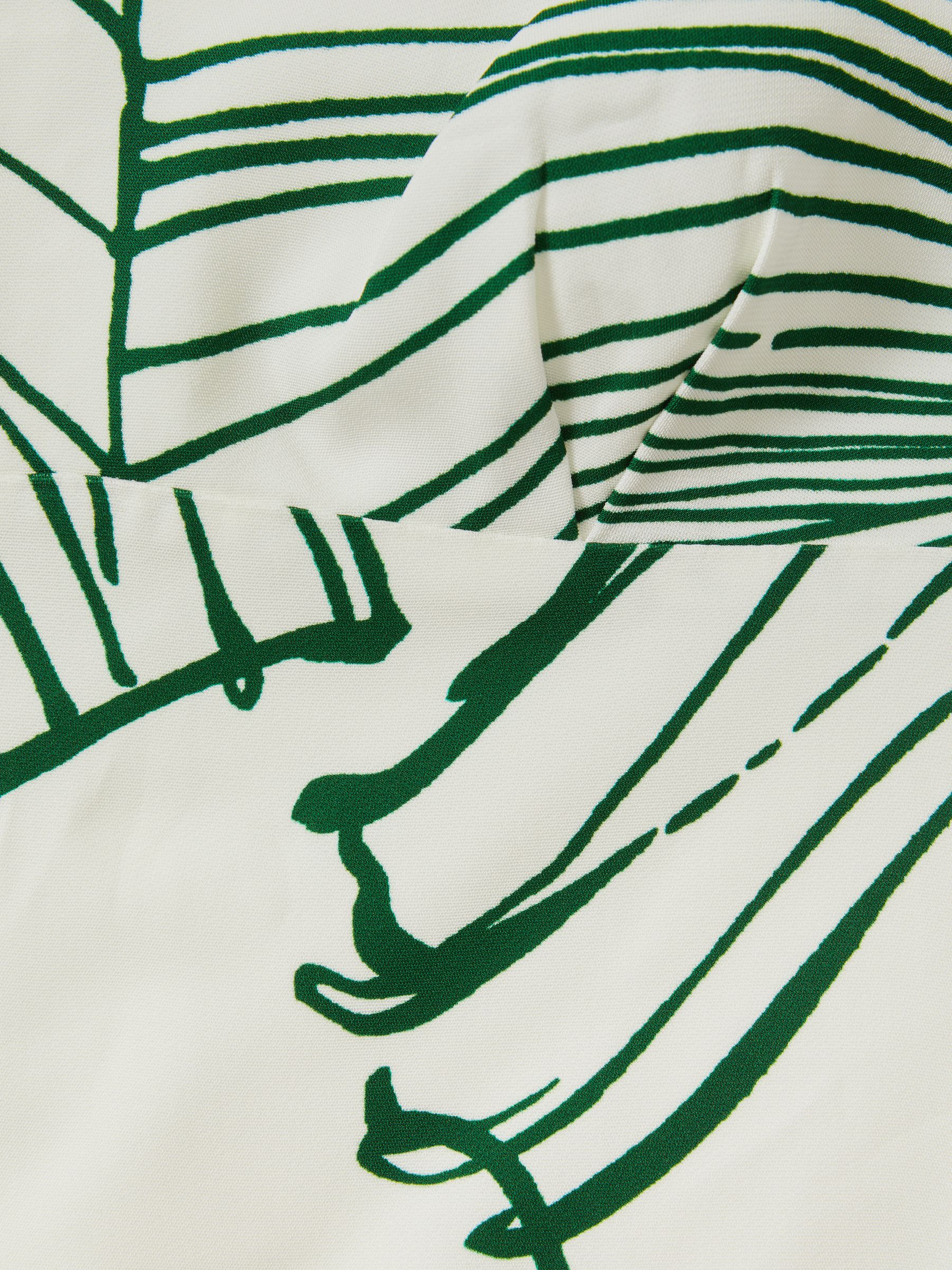 Floral Sketch Removable Strap Mini Dress in White/Green - Image 5 of 5