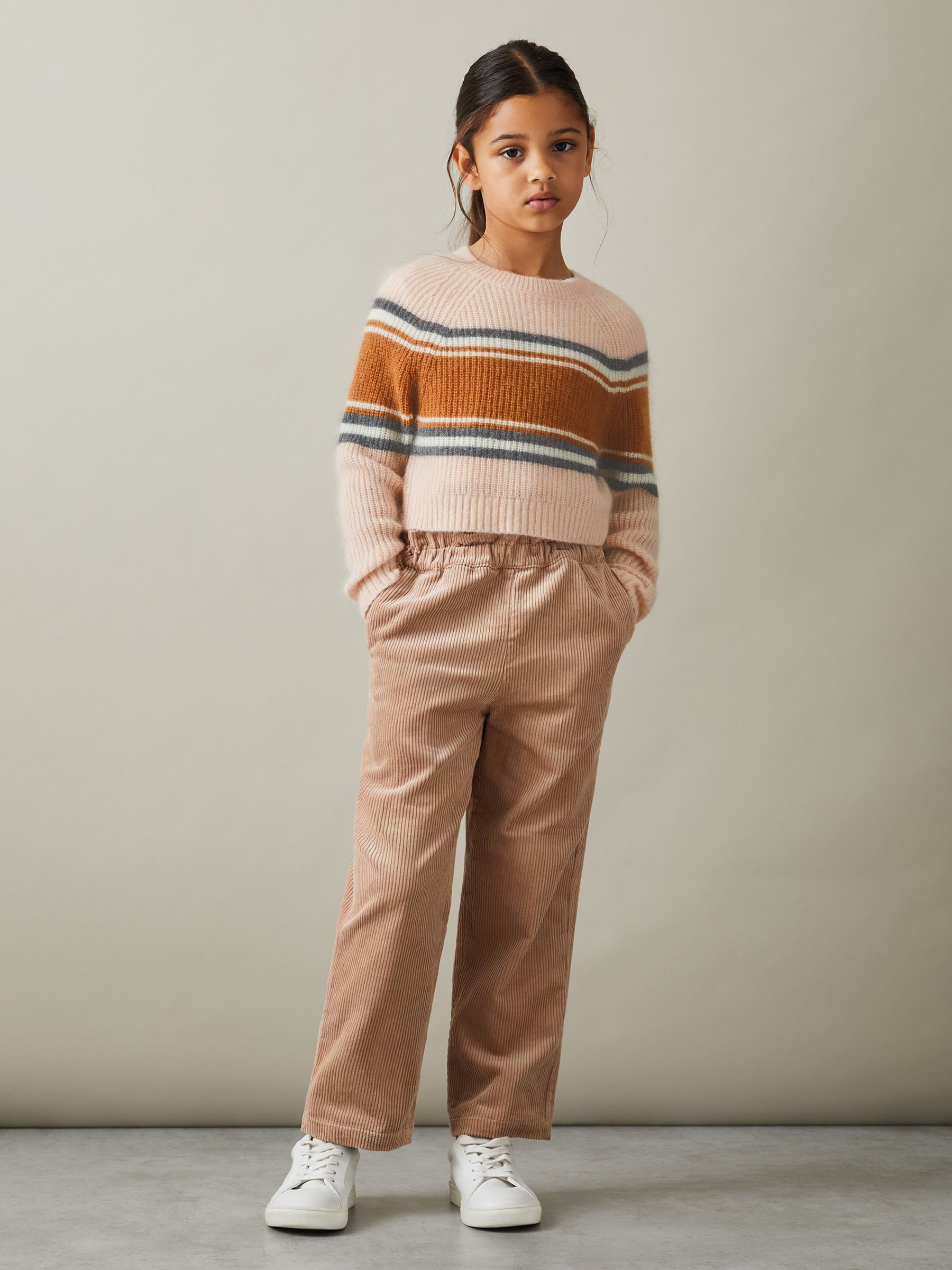 3-9 yrs Colourblock Striped Jumper in Pink - Image 1 of 4