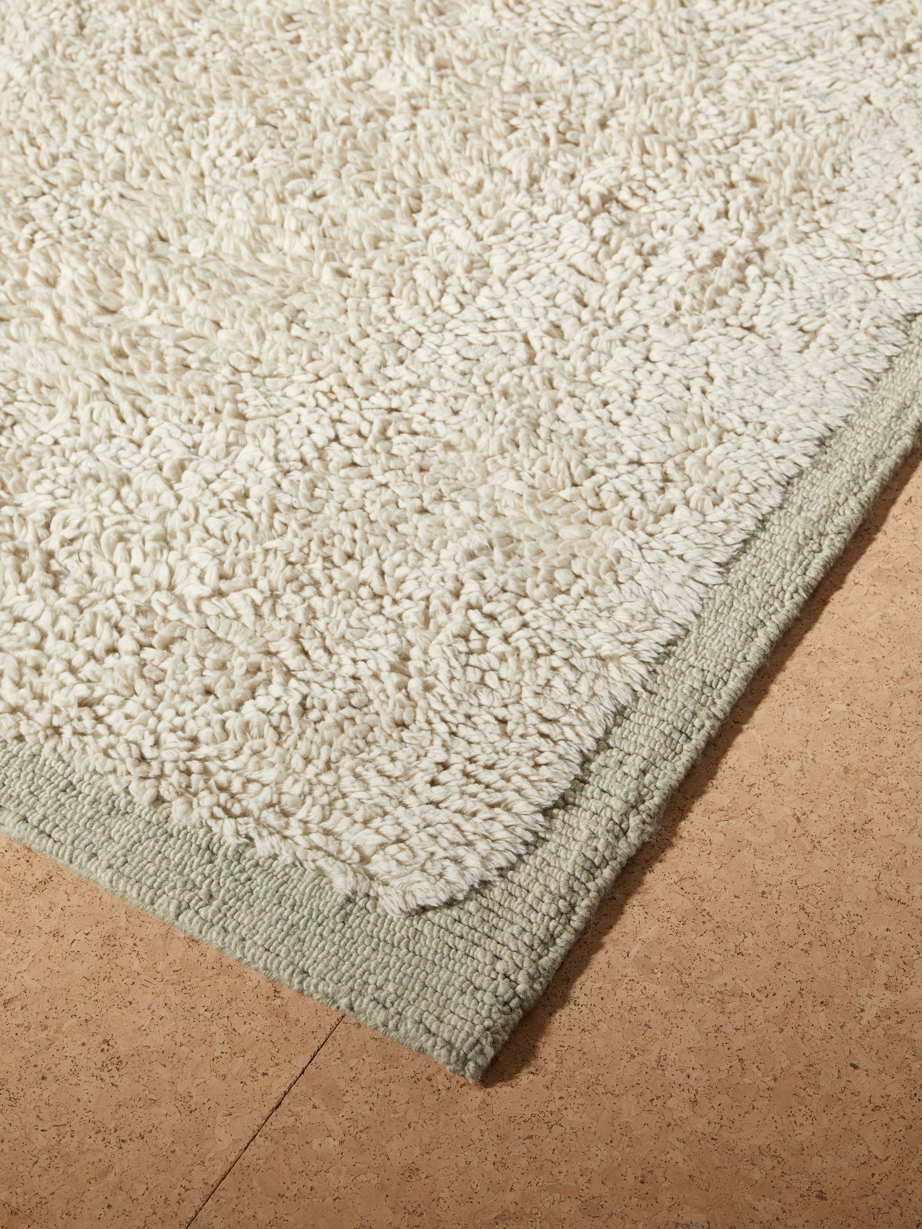 Kurt Wool Berber Rug in White/Aqua - Image 2 of 4