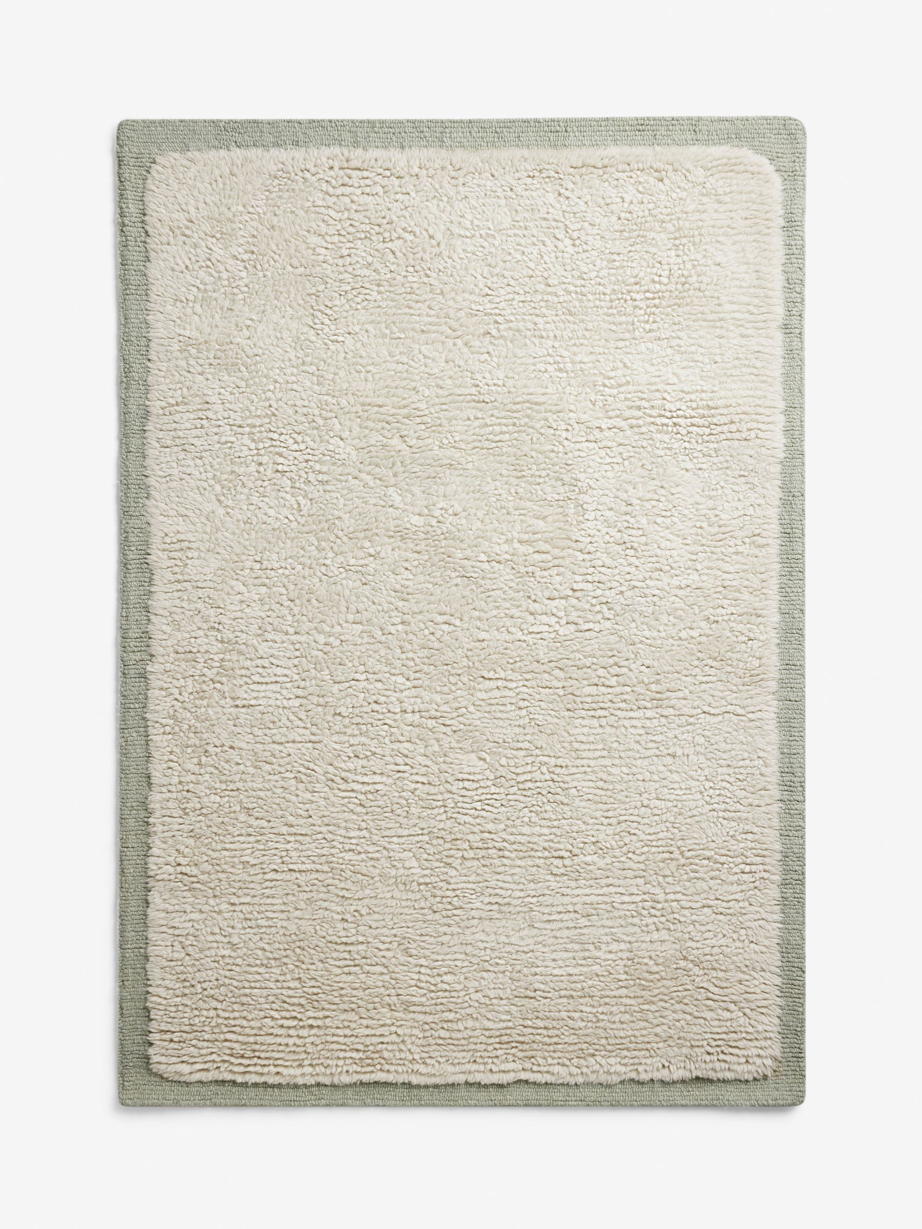 Kurt Wool Berber Rug in White/Aqua - Image 4 of 4