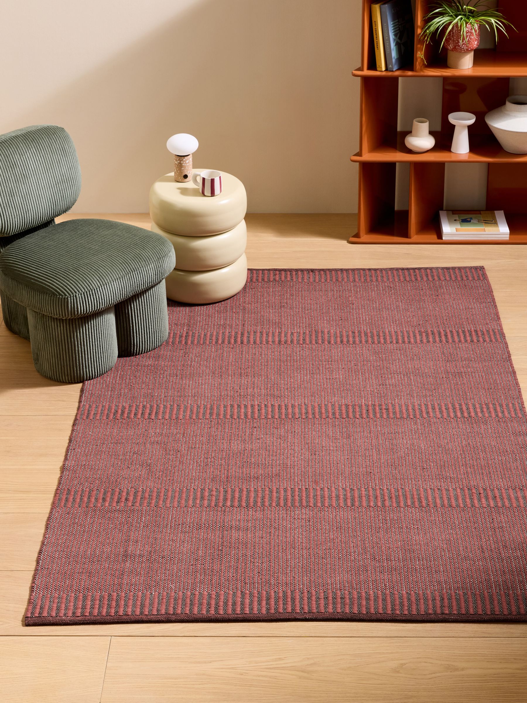 Atwell Flatweave Rug in Red - Image 1 of 5 Atwell Flatweave Rug in Red - Image 1 of 5