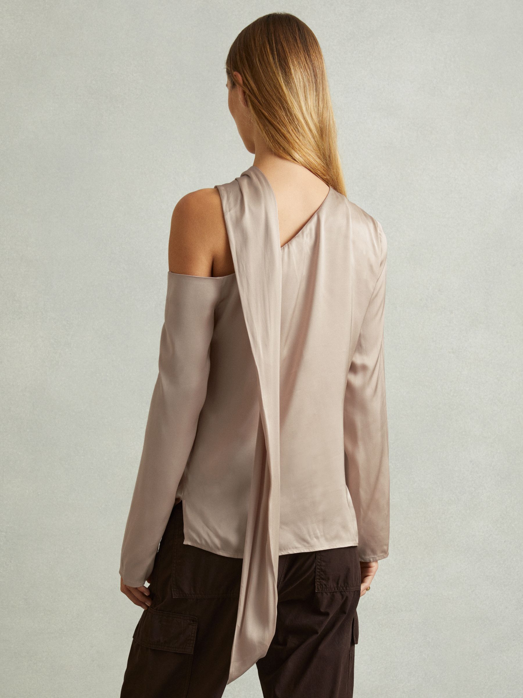 Off-The-Shoulder Drape Top in Blush - Image 4 of 6