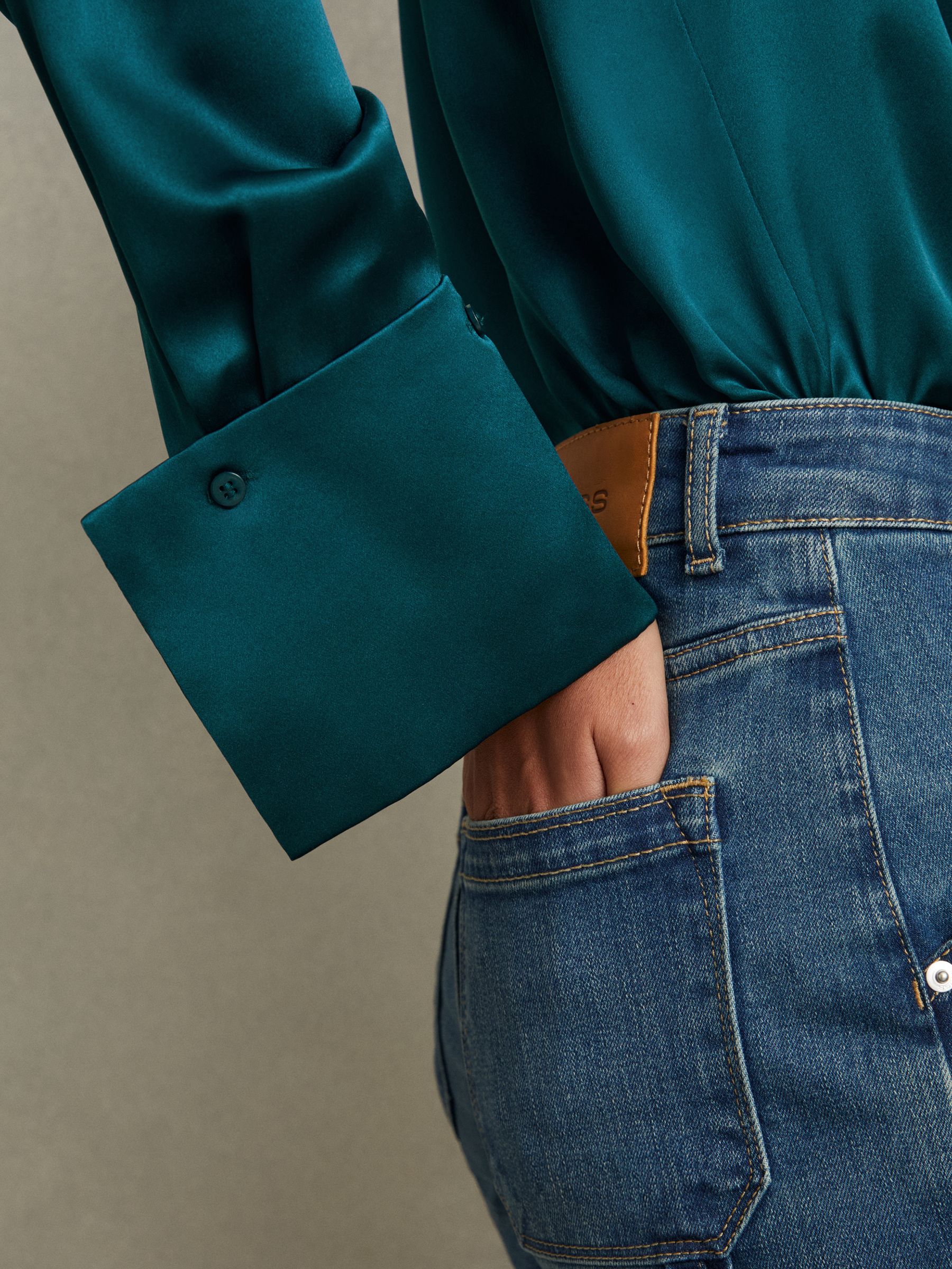 Silk Shirt in Teal - Image 3 of 6