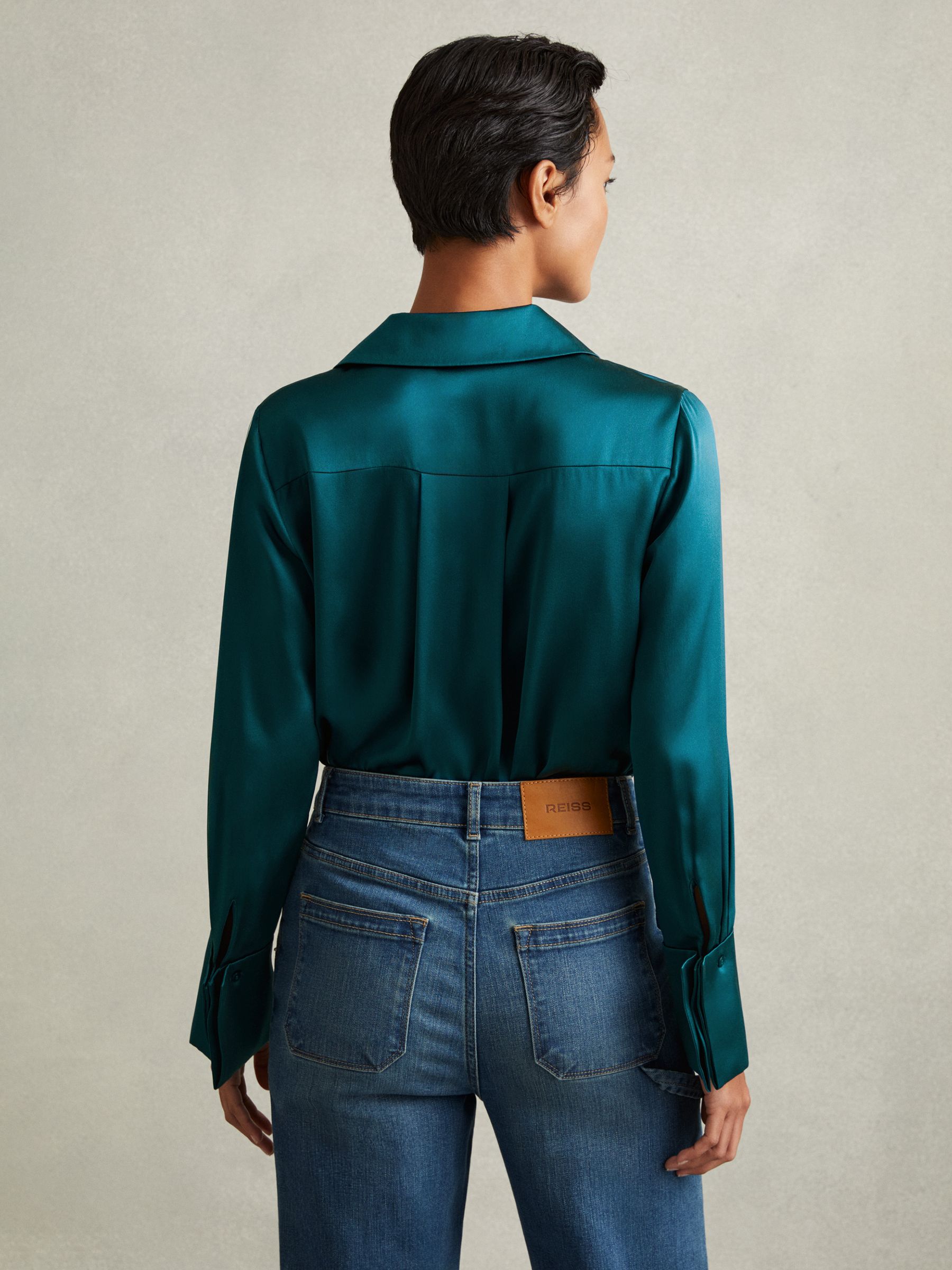 Silk Shirt in Teal - Image 4 of 6