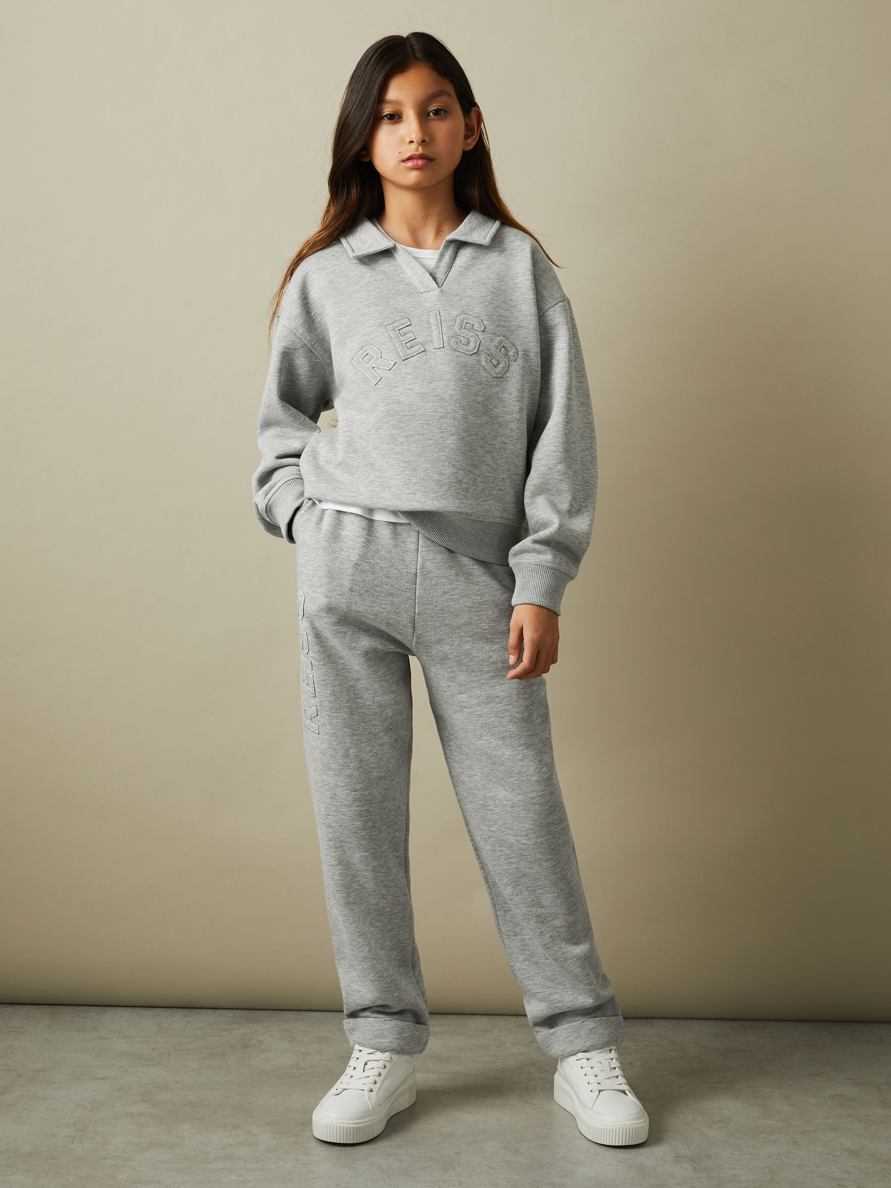 13-14 yrs Applique Logo Sweatshirt in Grey - Image 3 of 5