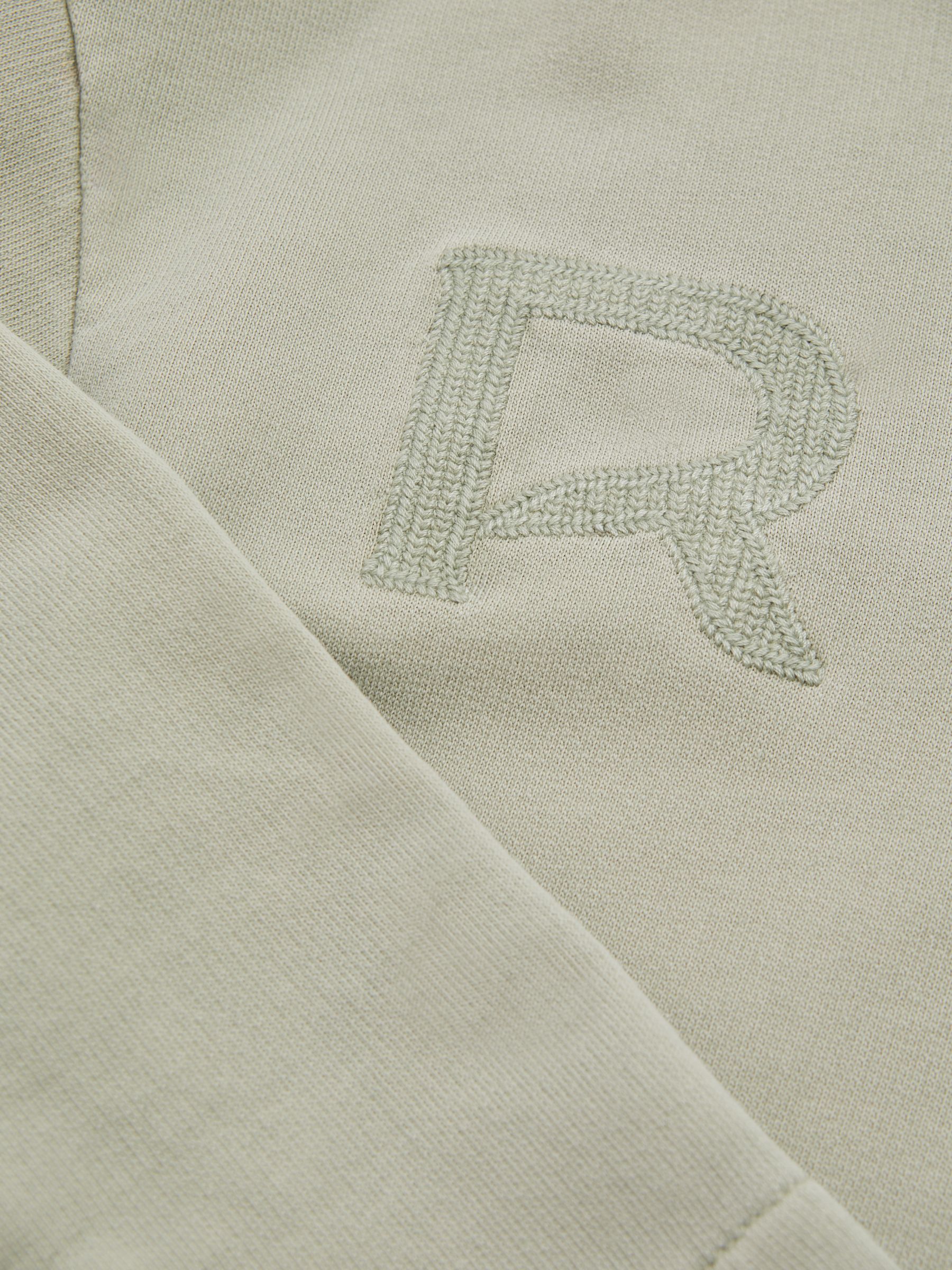 4-9 yrs Cotton Hooded Logo Dress in Sage - Image 4 of 4