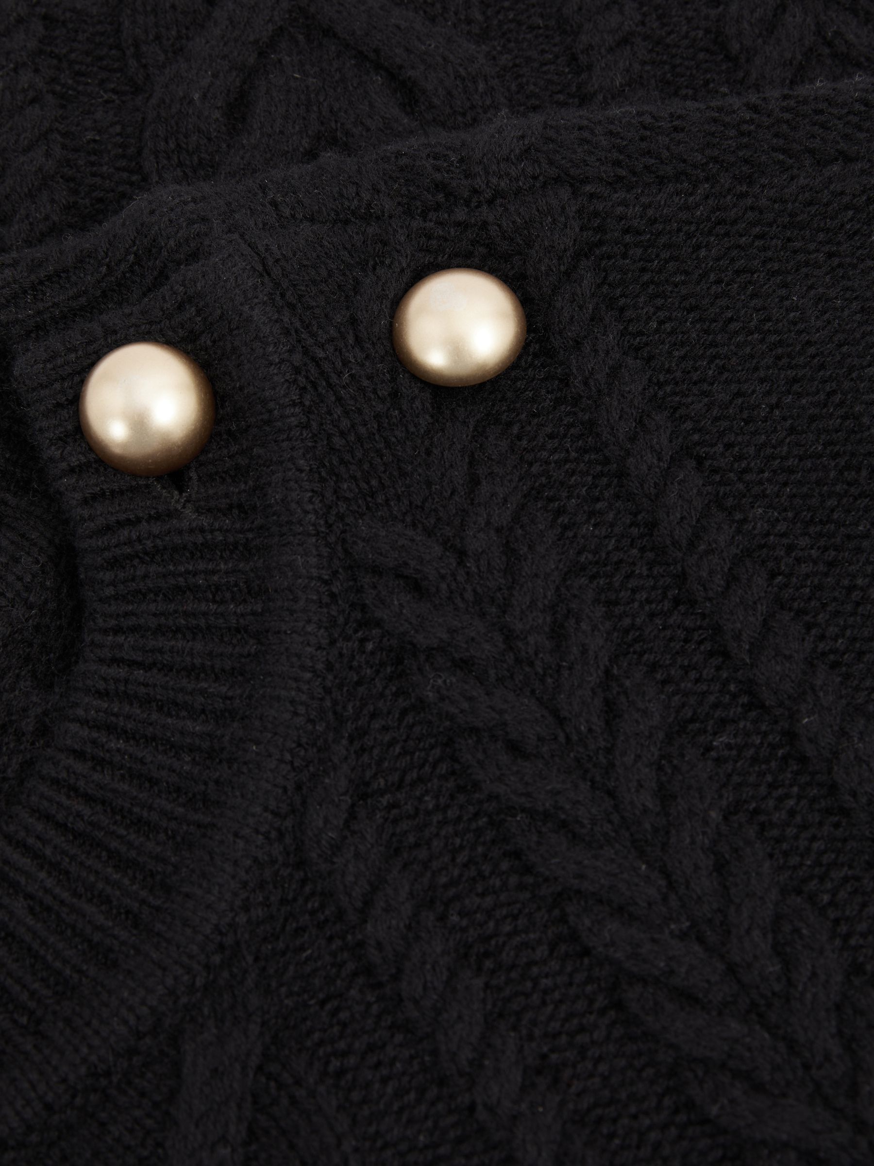 Wool-Cashmere Cable Knit Jumper in Black - Image 6 of 6