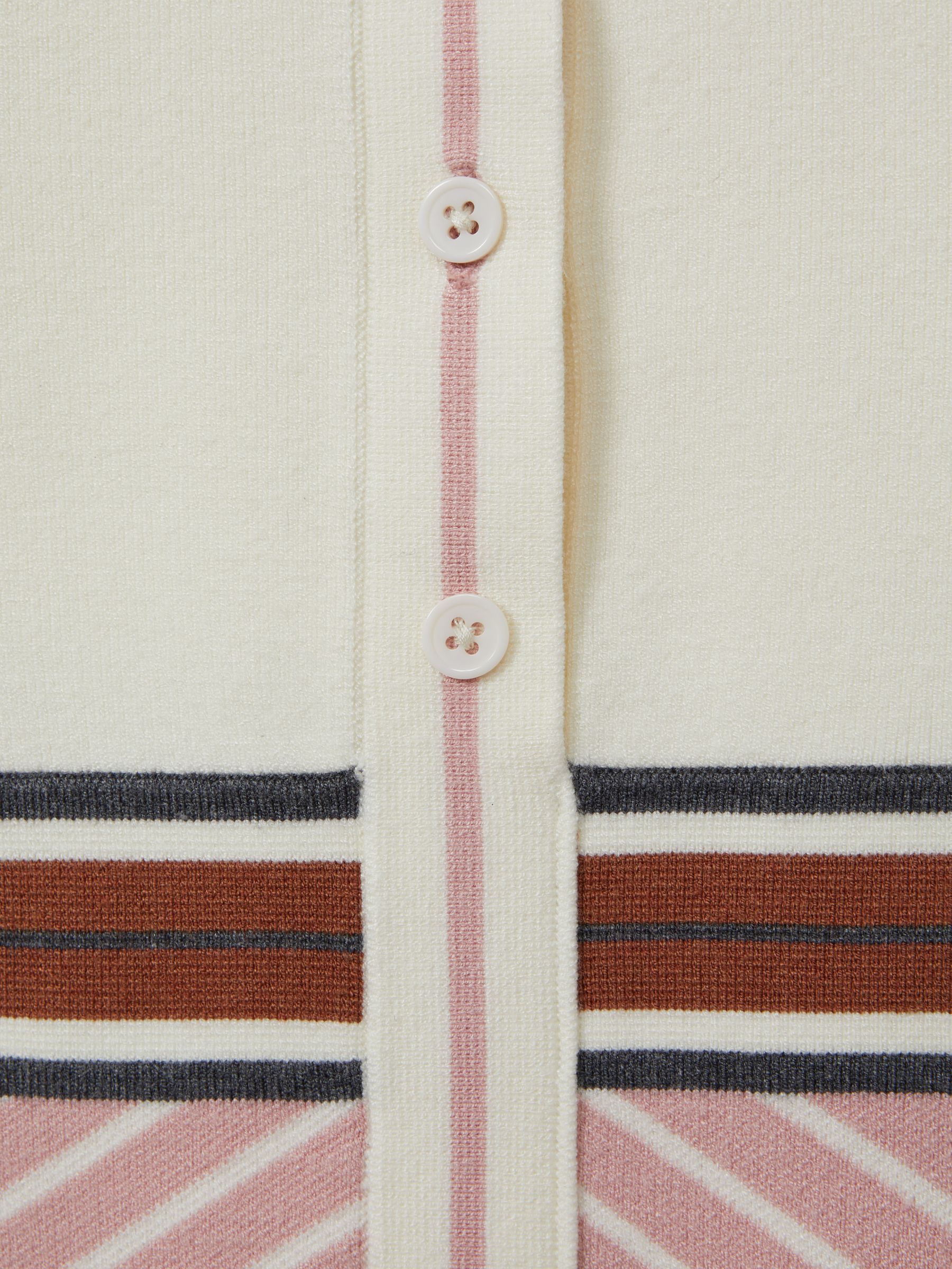 13-14 yrs Knitted Striped Collar Dress in Pink - Image 4 of 4