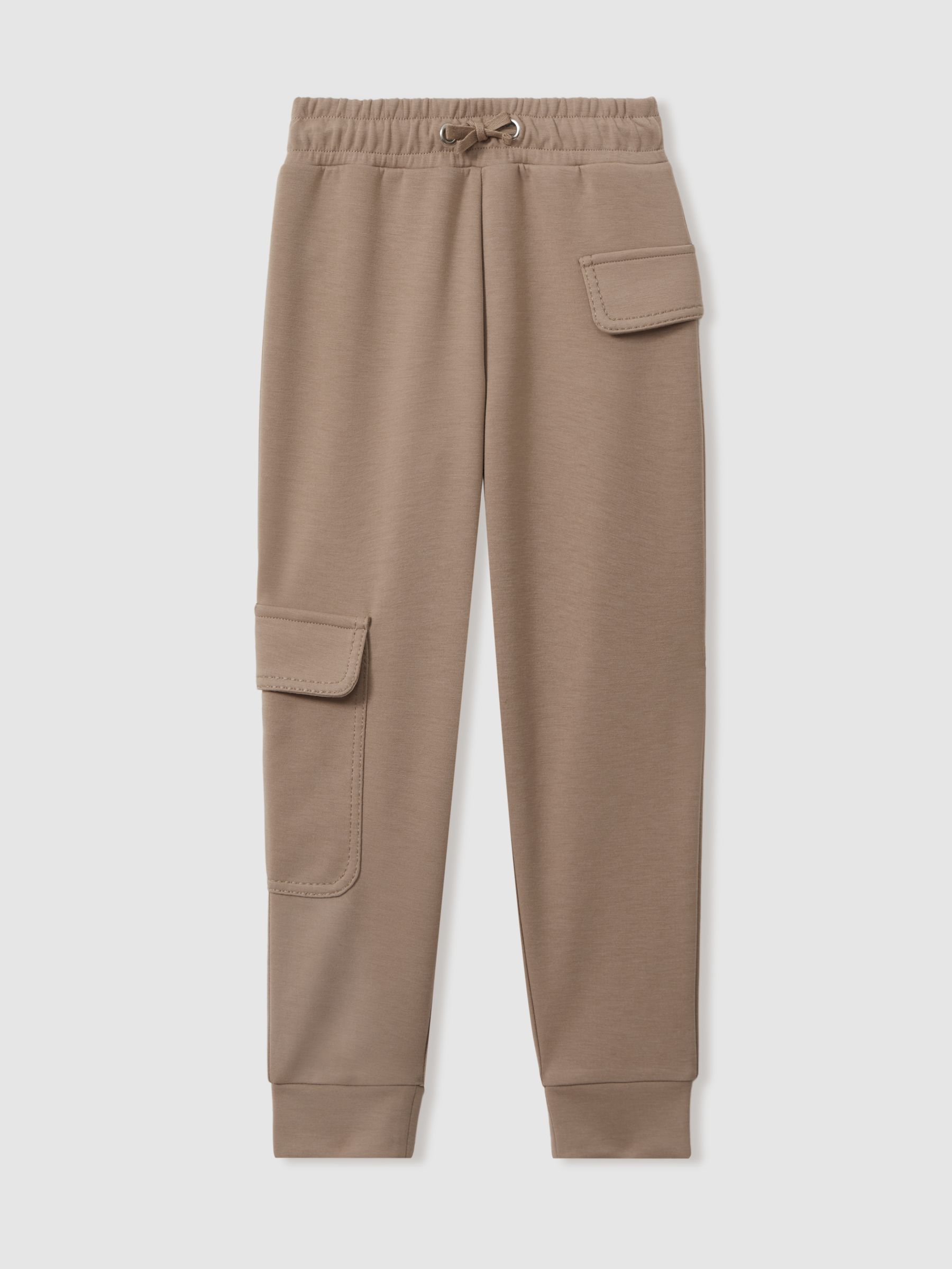 9-13 yrs Drawstring Pocket Detail Tapered Joggers in Camel - Image 2 of 4 9-13 yrs Drawstring Pocket Detail Tapered Joggers in Camel - Image 2 of 4