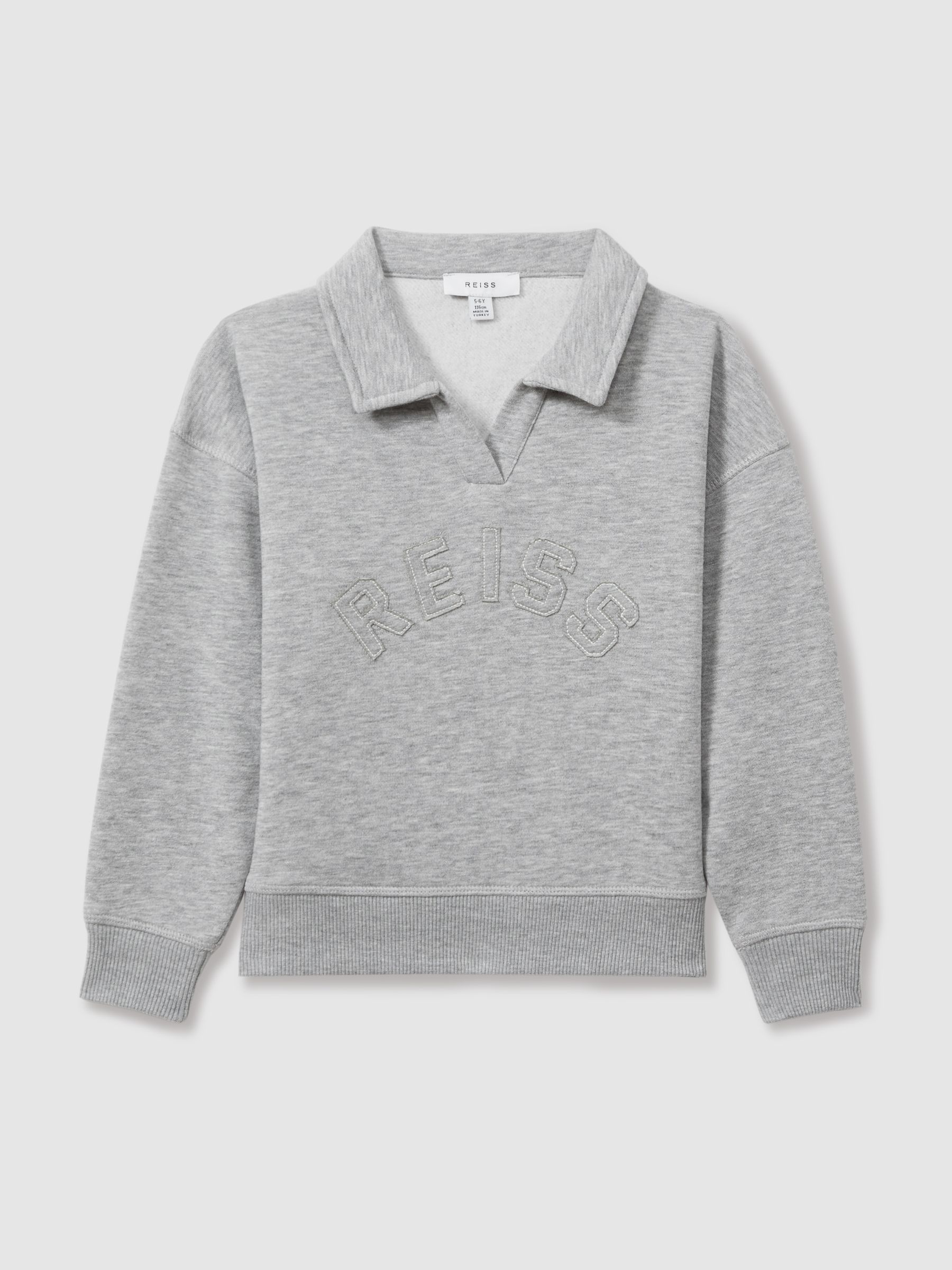 9-13 yrs Applique Logo Sweatshirt in Grey - Image 2 of 5 9-13 yrs Applique Logo Sweatshirt in Grey - Image 2 of 5