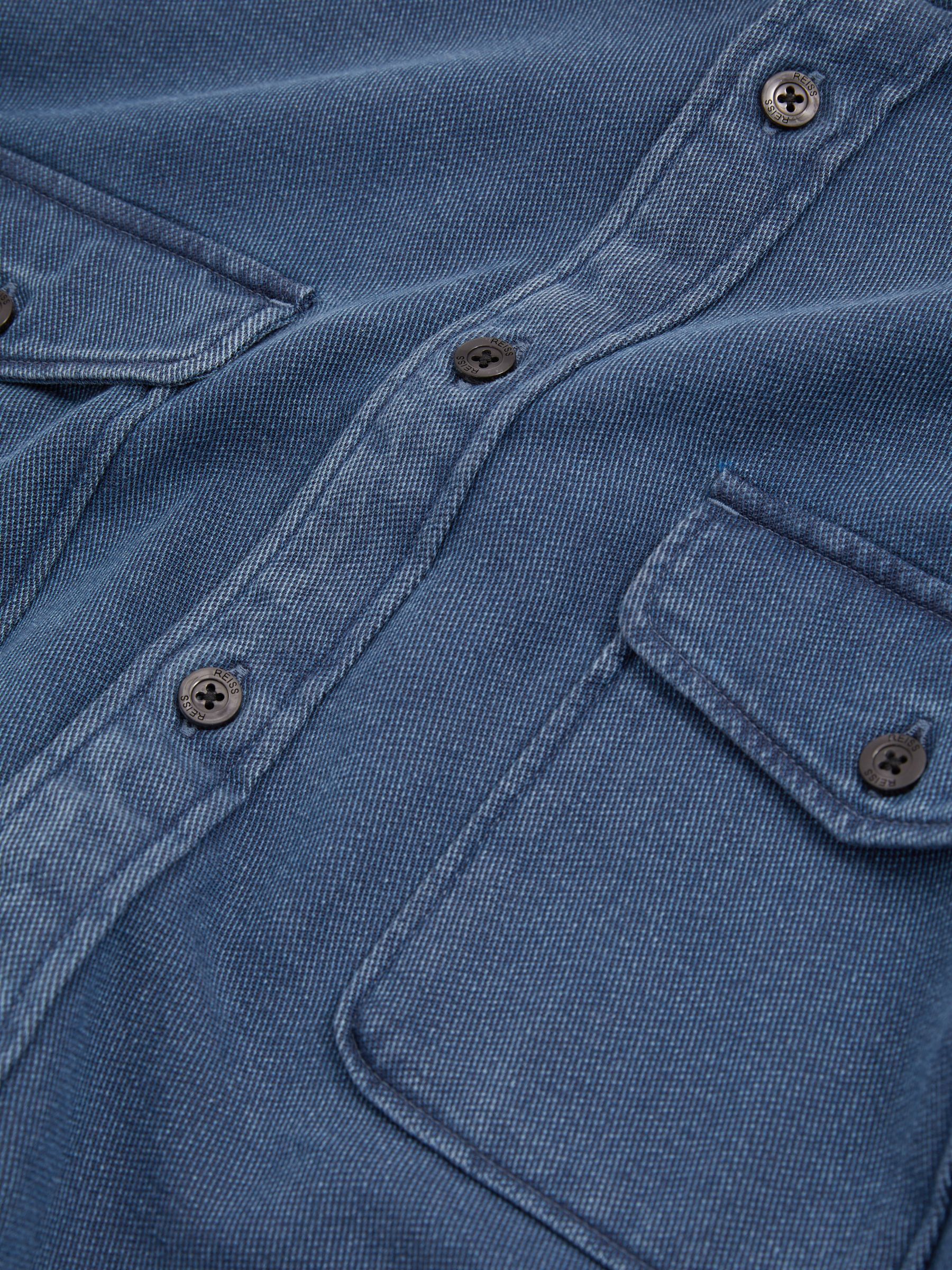 Mcilroy Indigo Blue Textured Denim Overshirt - Image 6 of 6