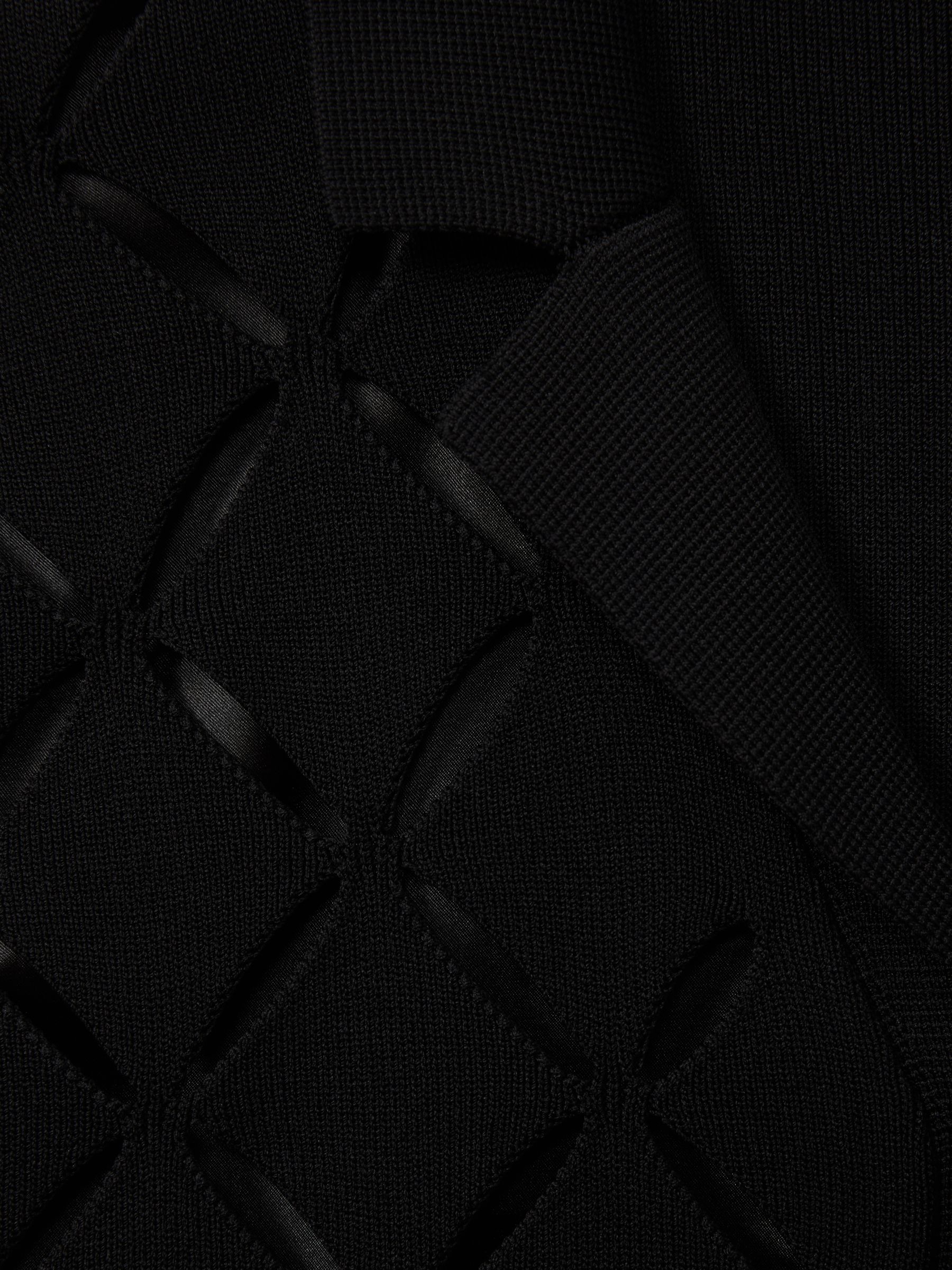 Laser Cut-Out Cuban Collar Shirt in Black - Image 6 of 6