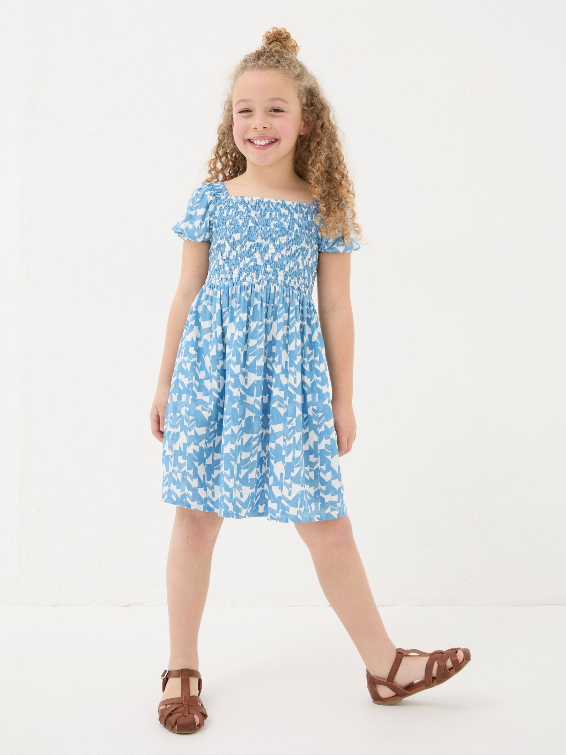 Jocelyn Blue Med Geo Dress - Image 1 of 1