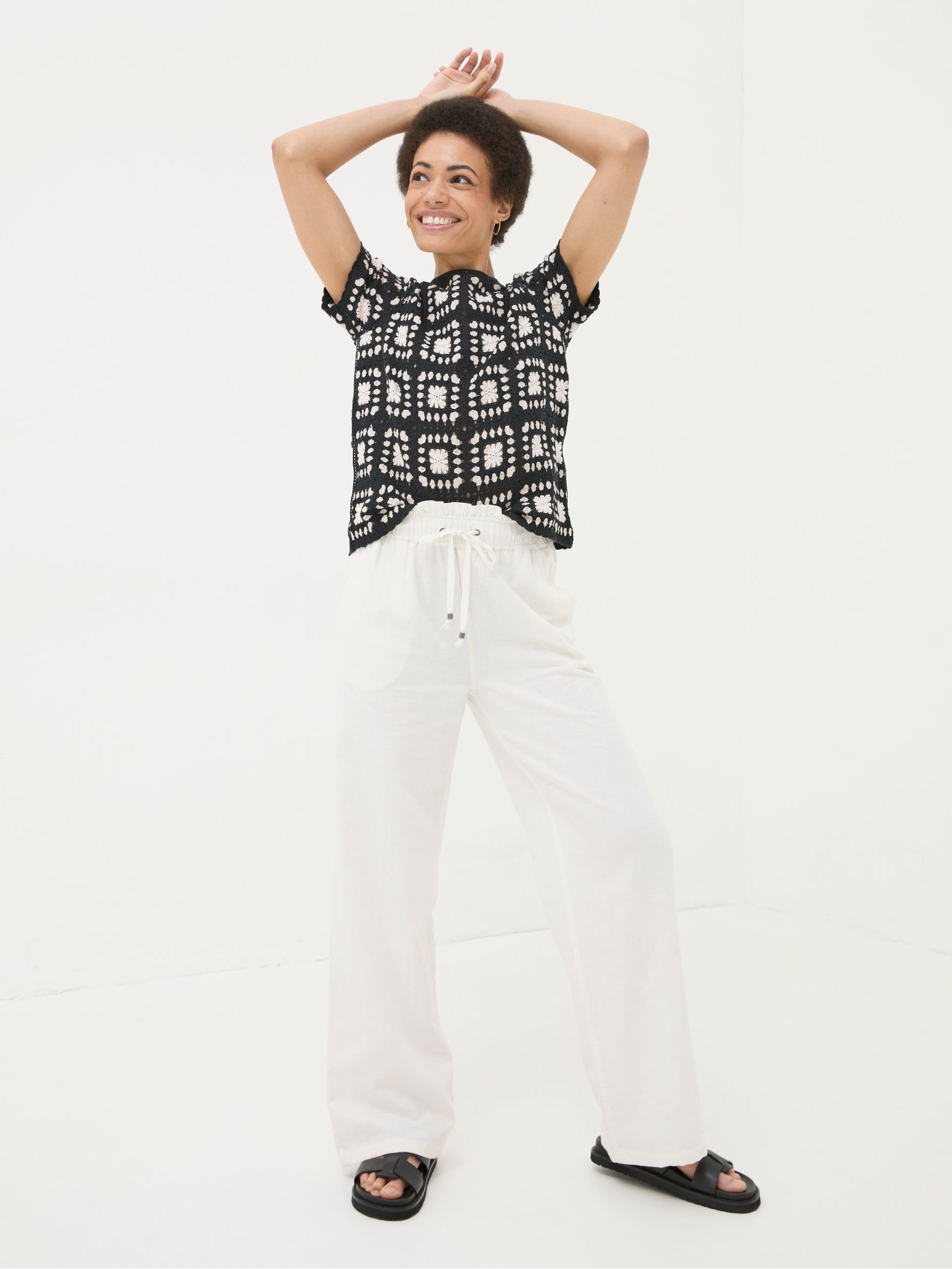 Iva White Wide Leg Trousers - Image 1 of 5