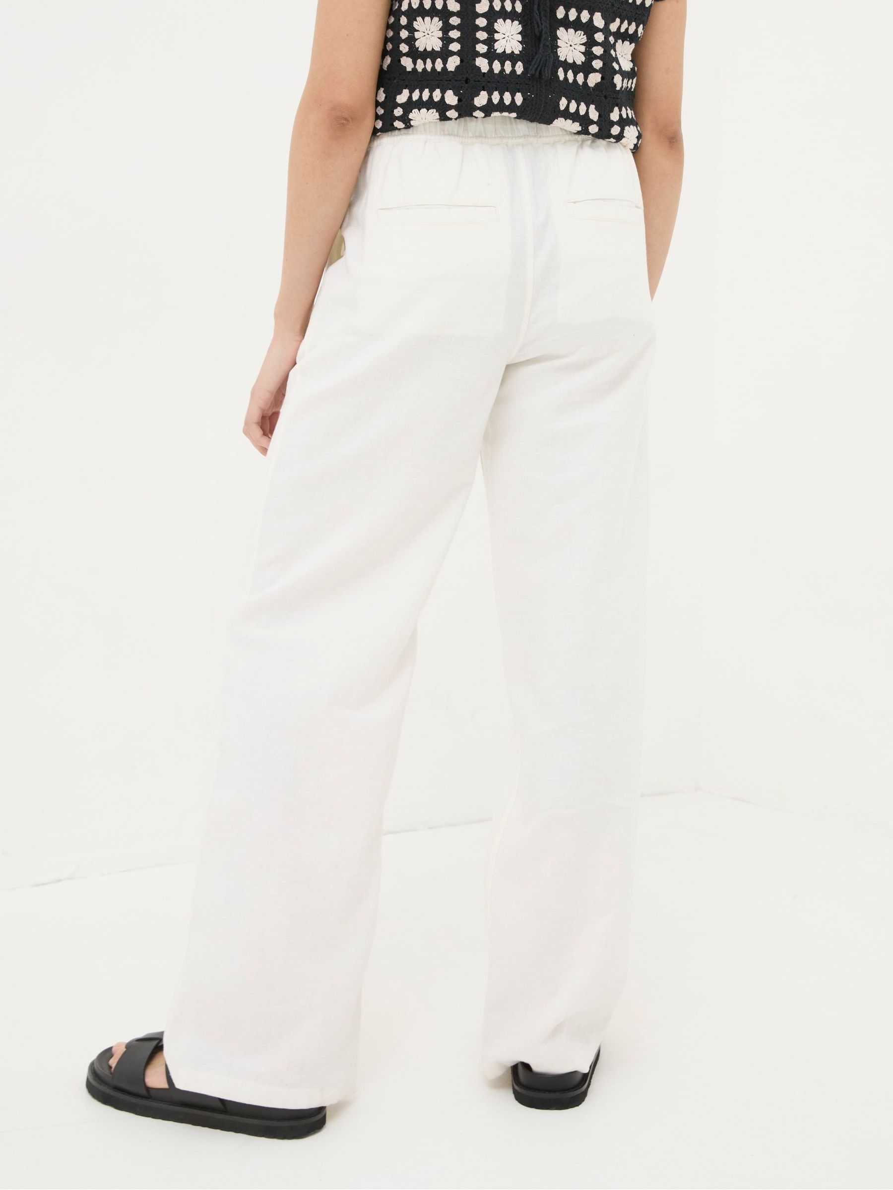 Iva White Wide Leg Trousers - Image 2 of 5 Iva White Wide Leg Trousers - Image 2 of 5