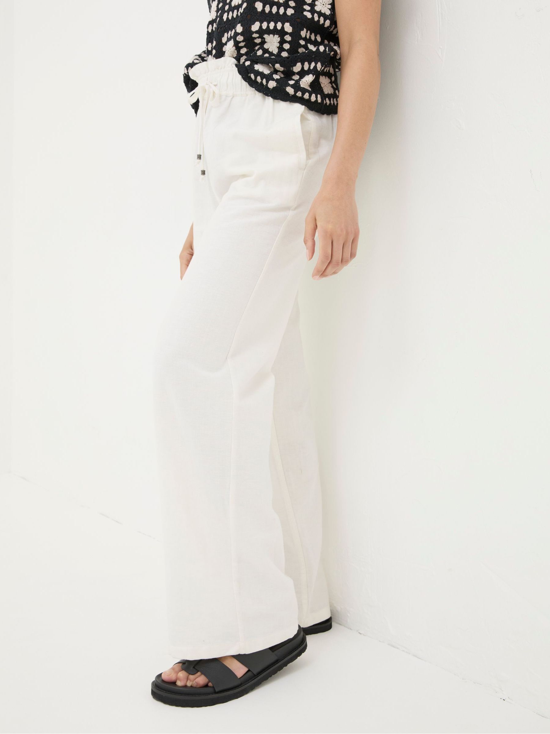 Iva White Wide Leg Trousers - Image 3 of 5