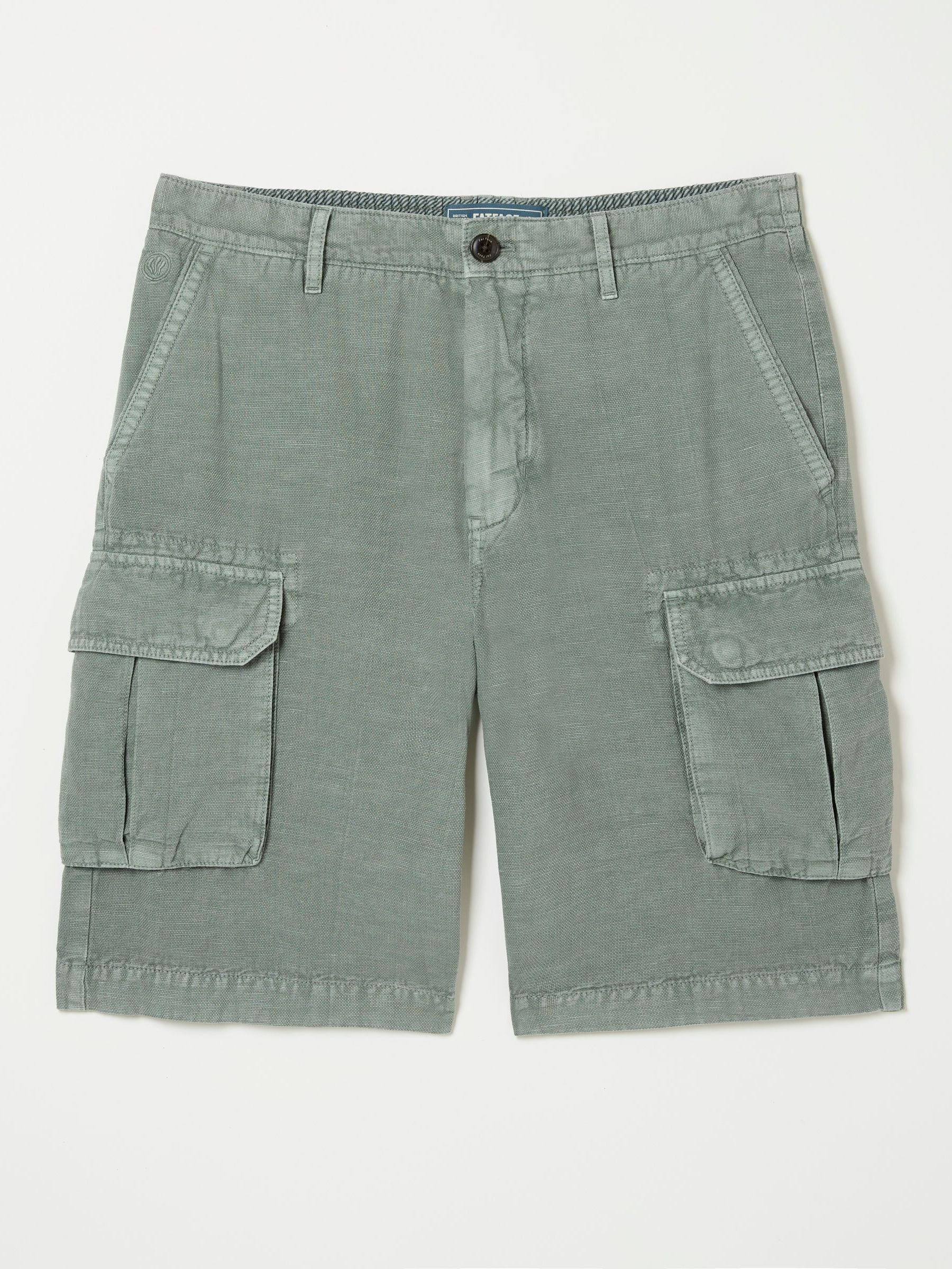 Green Cotton Linen Cargo Shorts - Image 5 of 5