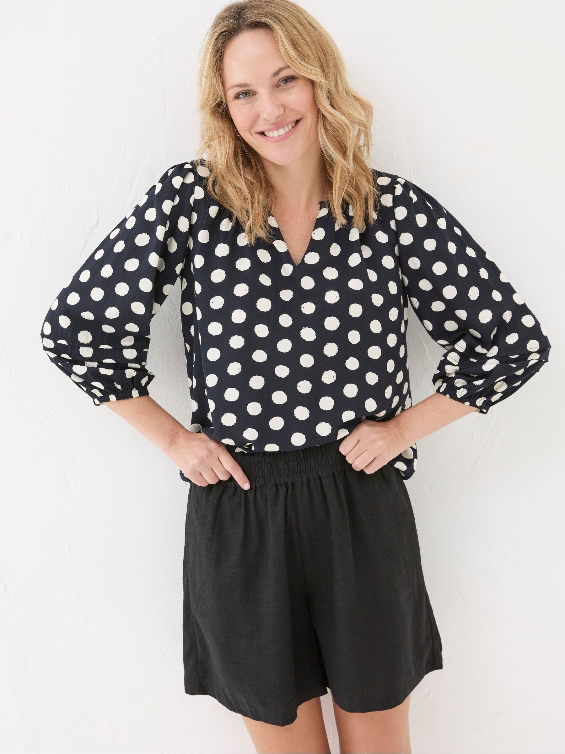 Blue Imogen Polka Dot Blouse - Image 1 of 5