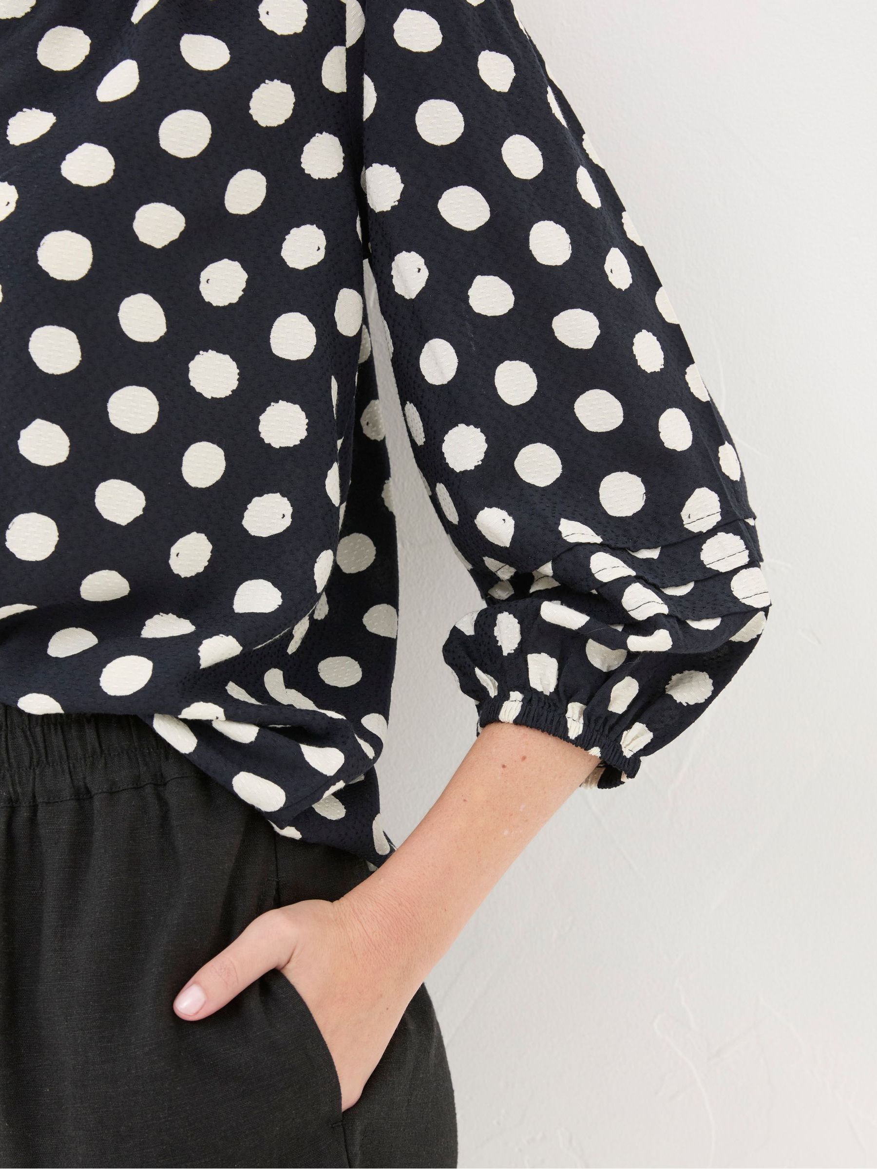 Blue Imogen Polka Dot Blouse - Image 2 of 3