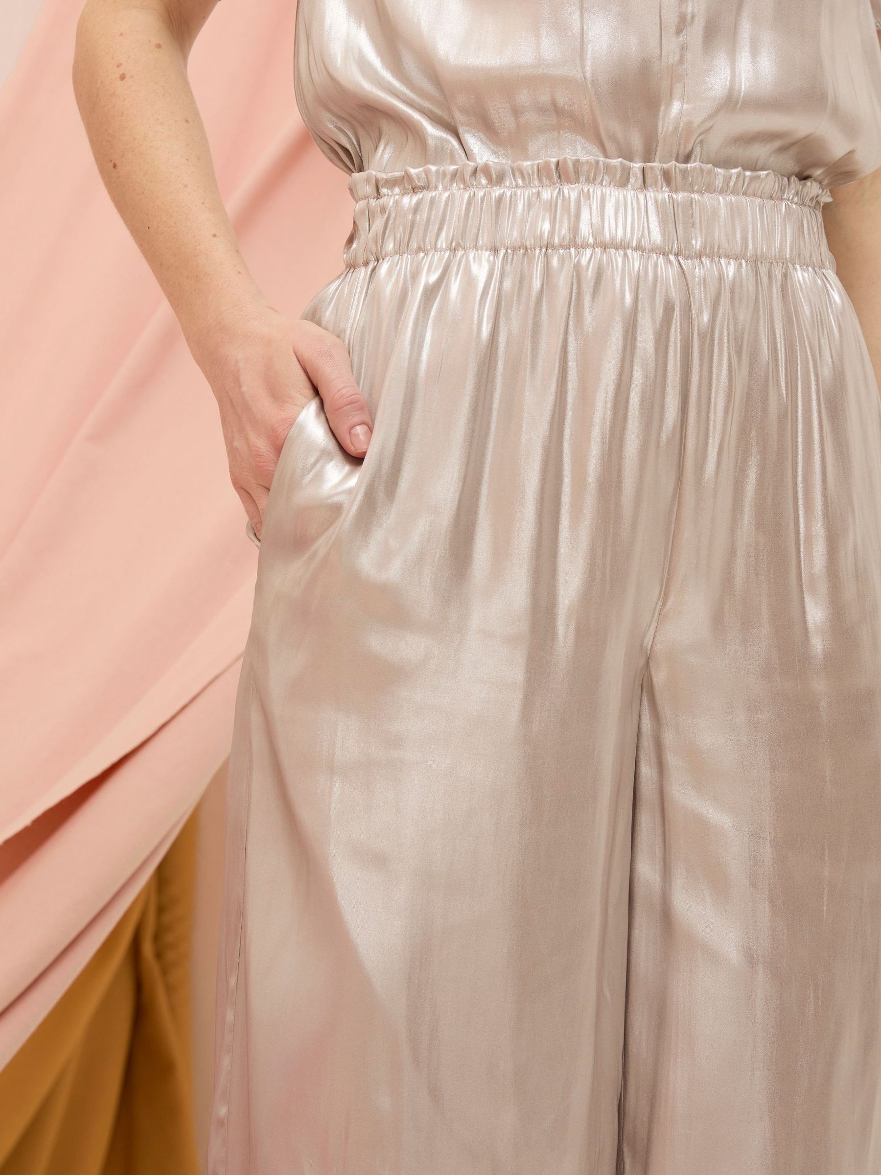 Yvette Silver Wide Leg Trousers - Image 5 of 6