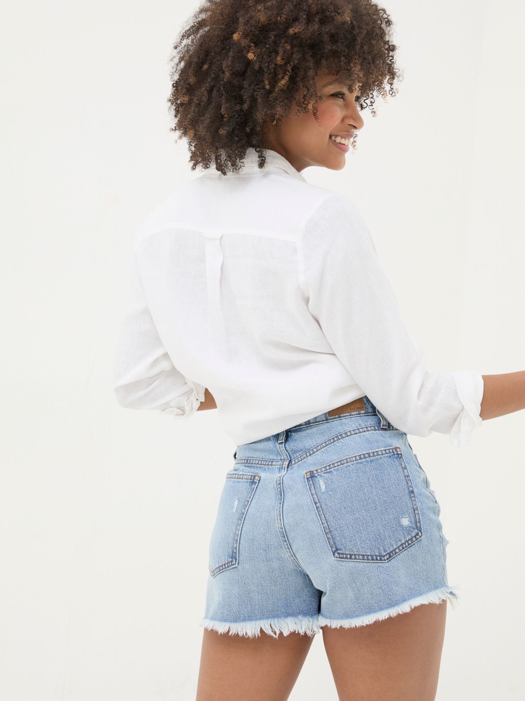 Blue Holywell Denim Cut Off Shorts - Image 4 of 5