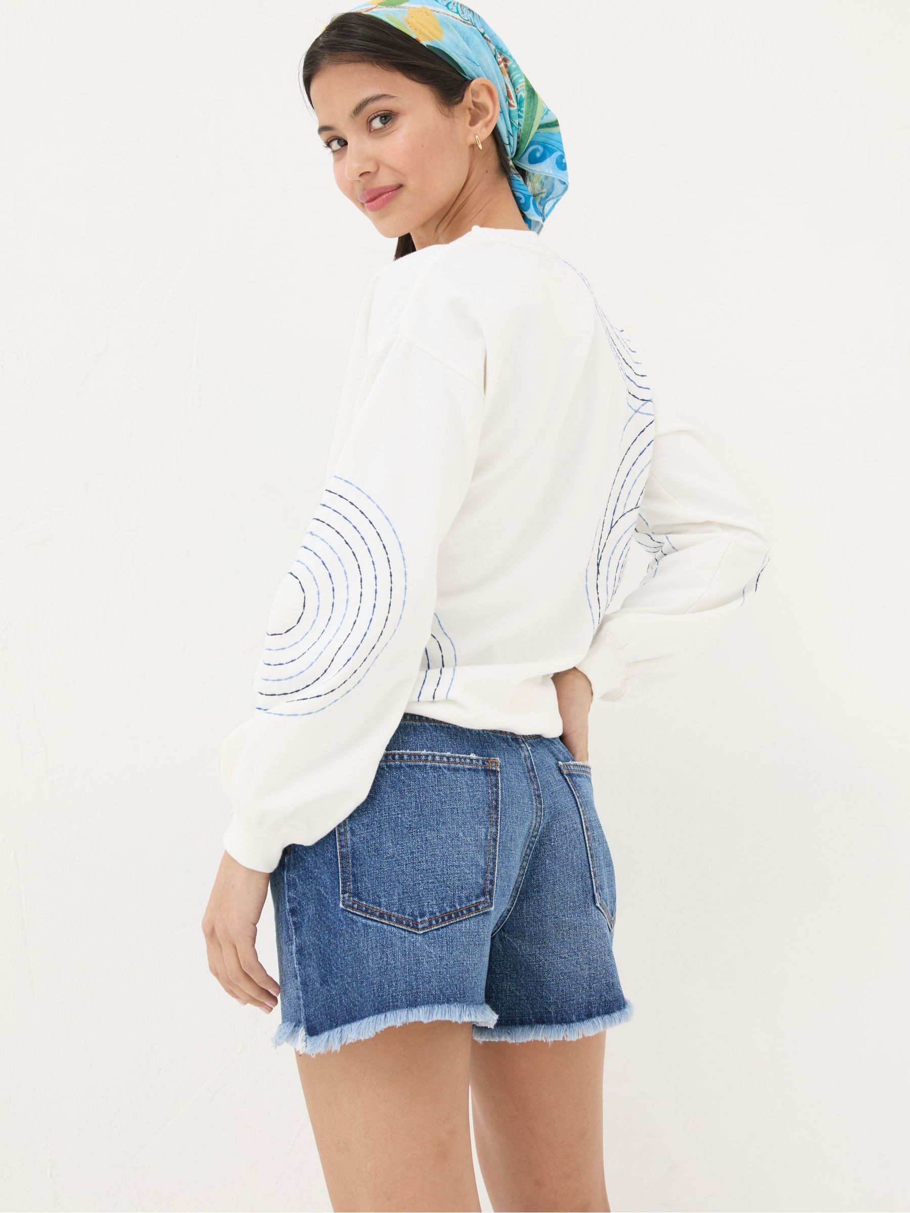 Blue Holywell Denim Cut Off Shorts - Image 2 of 4 Blue Holywell Denim Cut Off Shorts - Image 2 of 4