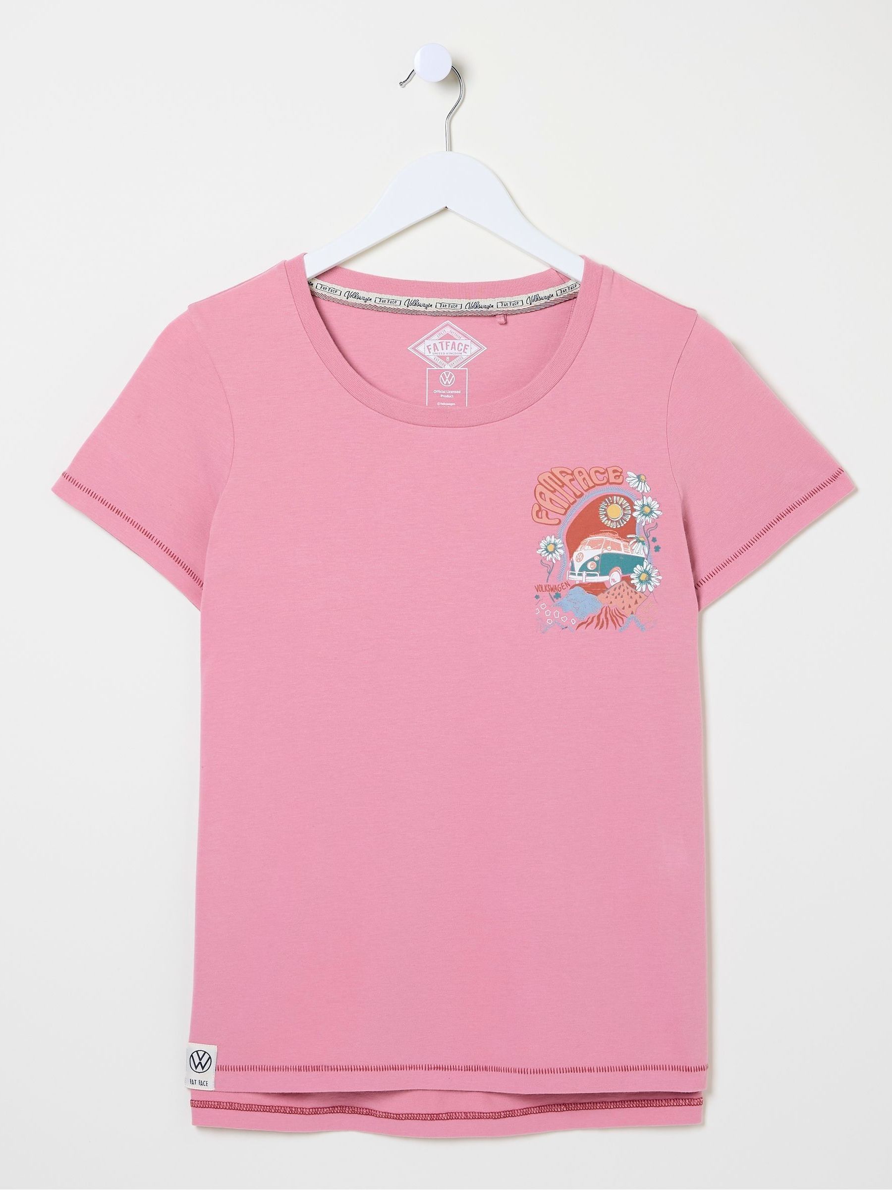 VW Pink Flower Power 100% Cotton T-Shirt - Image 5 of 5
