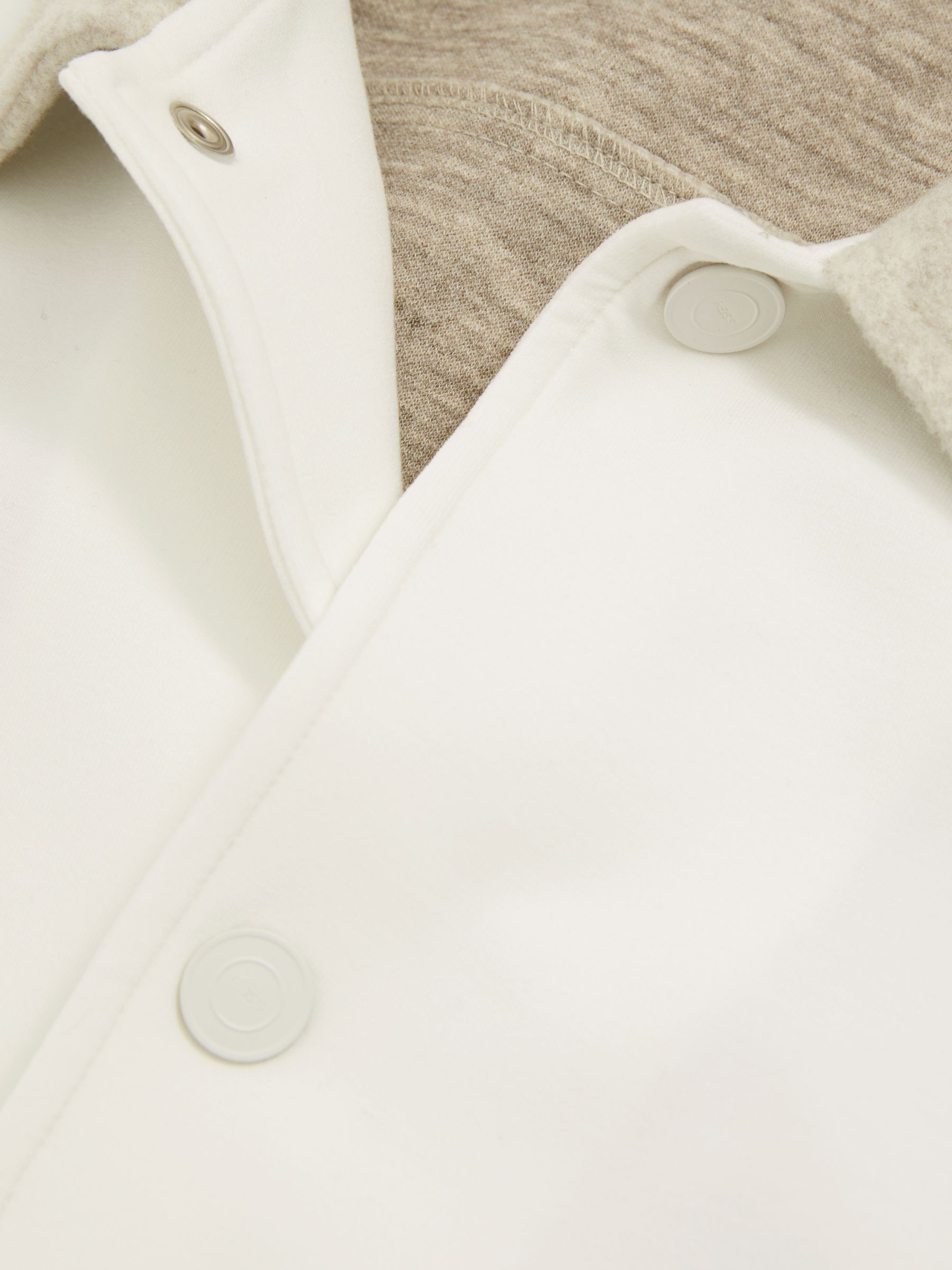 Arnold Optic White/Zacht Grijs Melange Hybride Interlock Jersey Bomberjack - Afbeelding 5 van 5