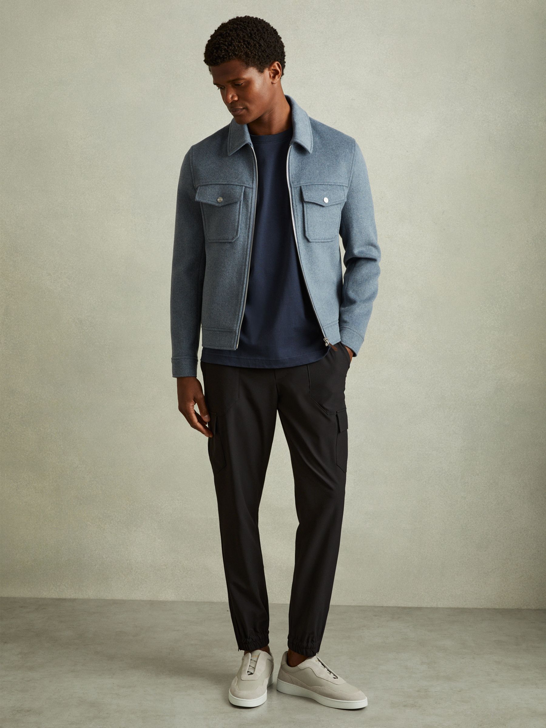 Elasticated Cargo Trousers in Black - Image 6 of 7