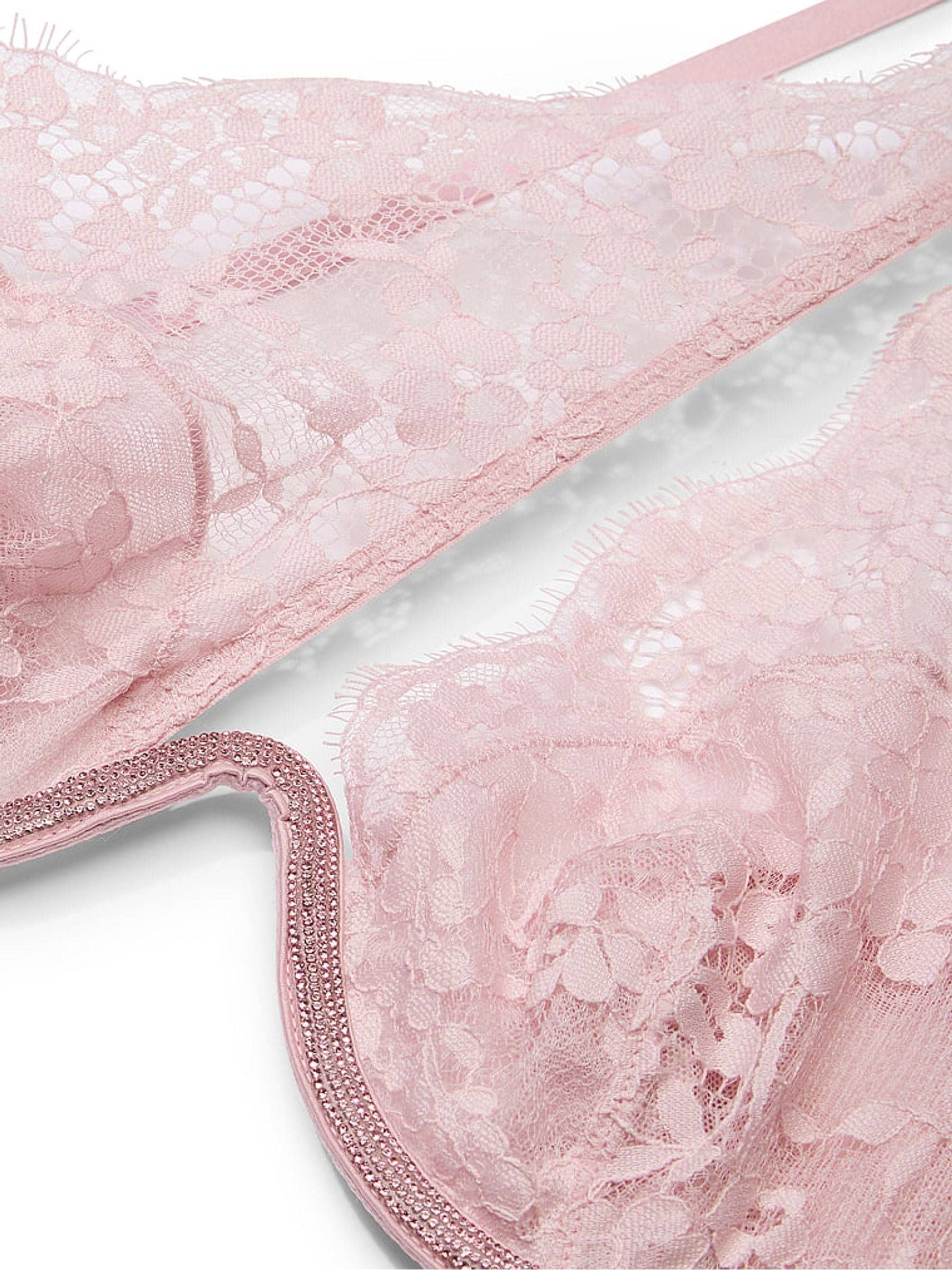 Chalk Rose Pink One Shoulder Monowire Twinkle Shine Strap Bra - Image 4 of 4