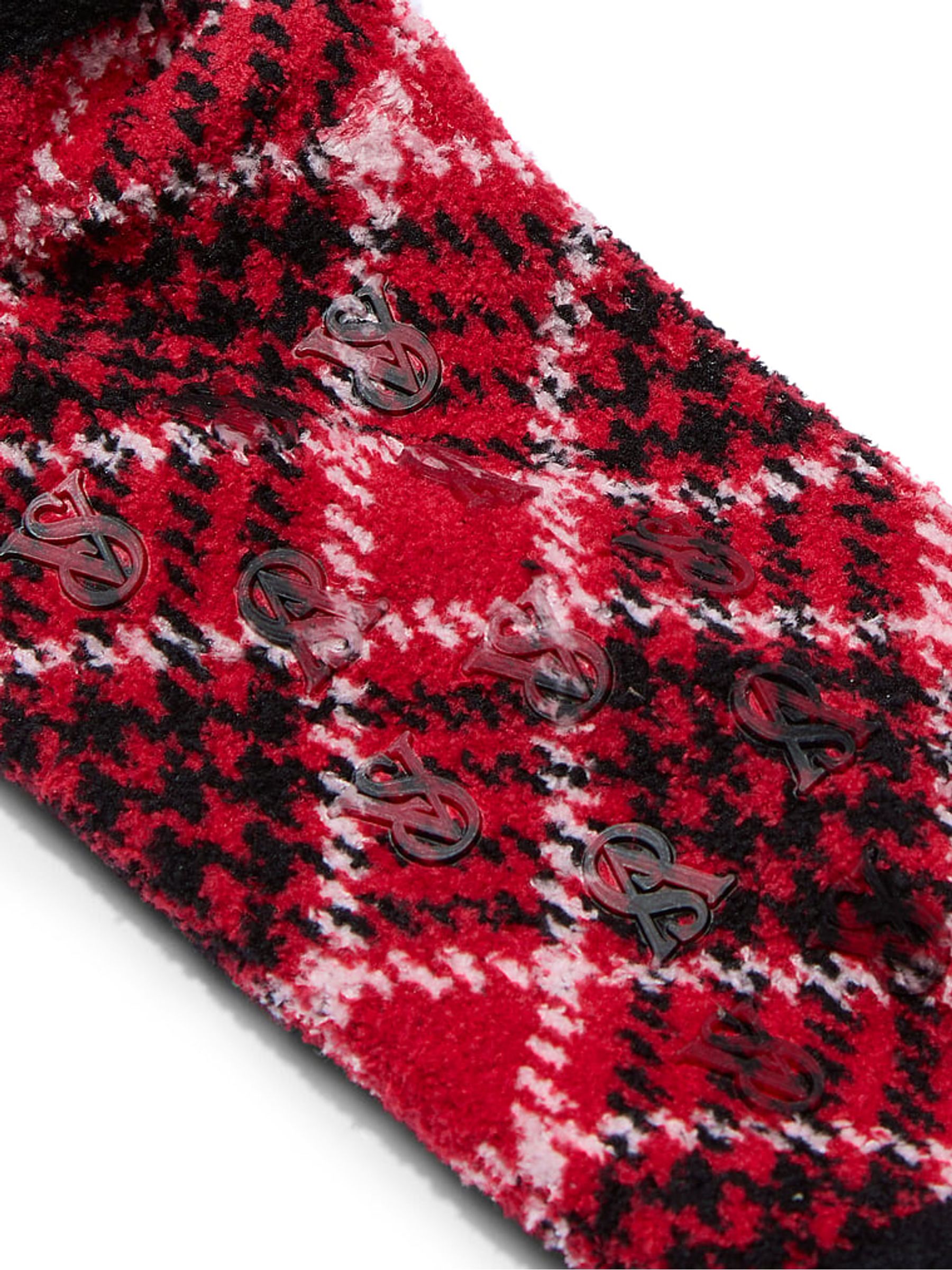 Red Plaid Fleece Socks - Image 2 of 2