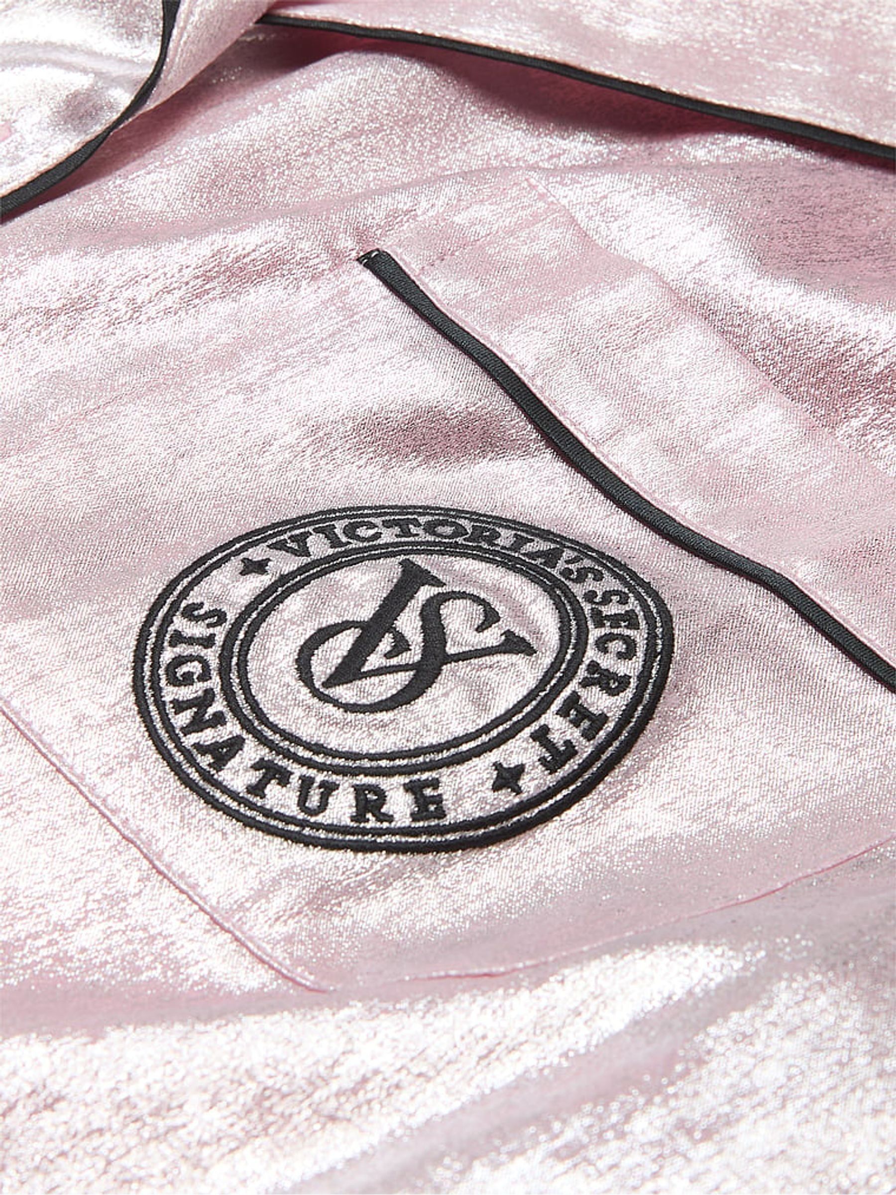 Pretty Blossom Fiona Foil Pink Satin Short Pyjama Set - Image 4 of 4