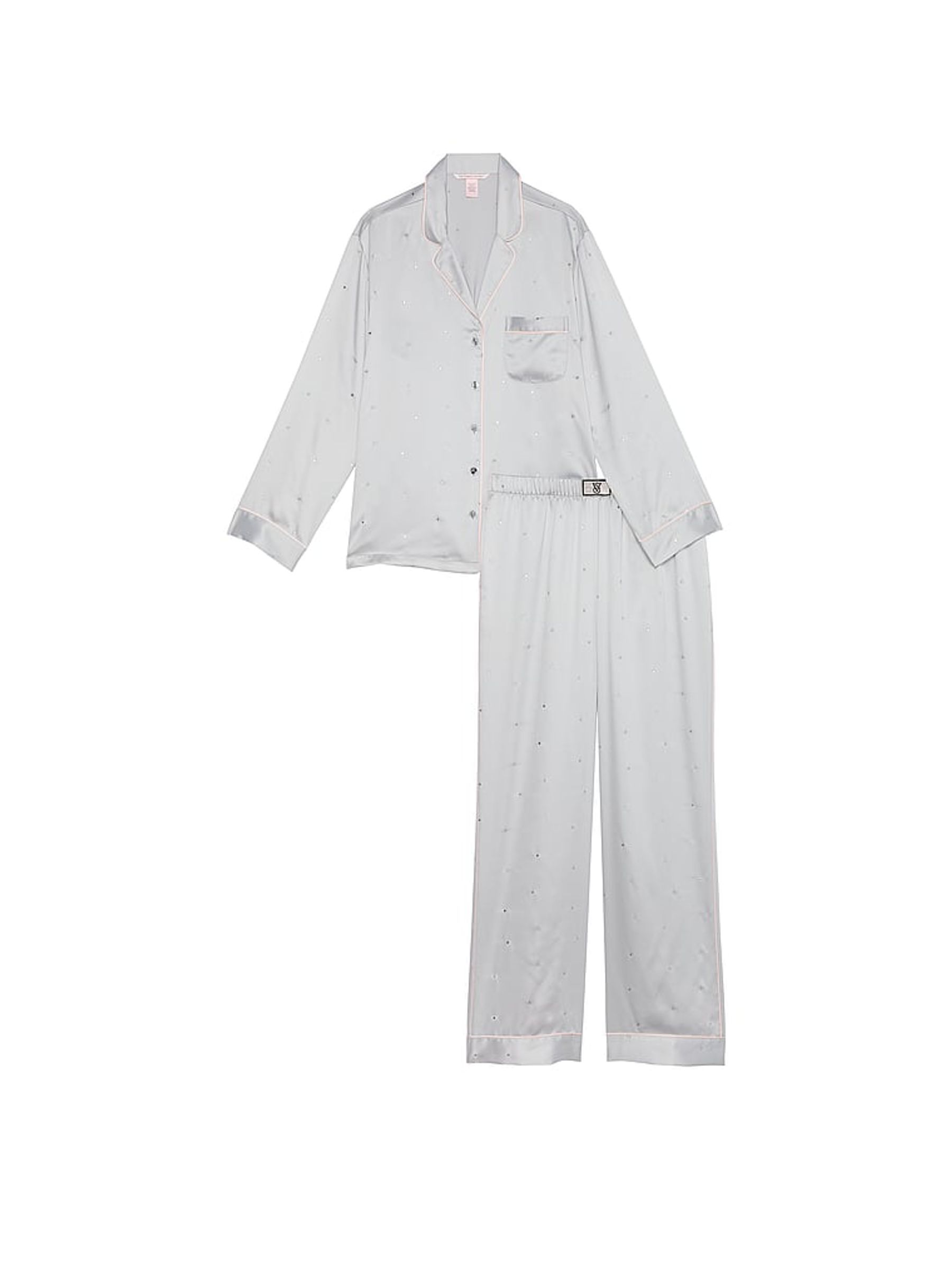 Silver Pearl Grey Star Dew Drop Long Pyjama Set - Image 3 of 4