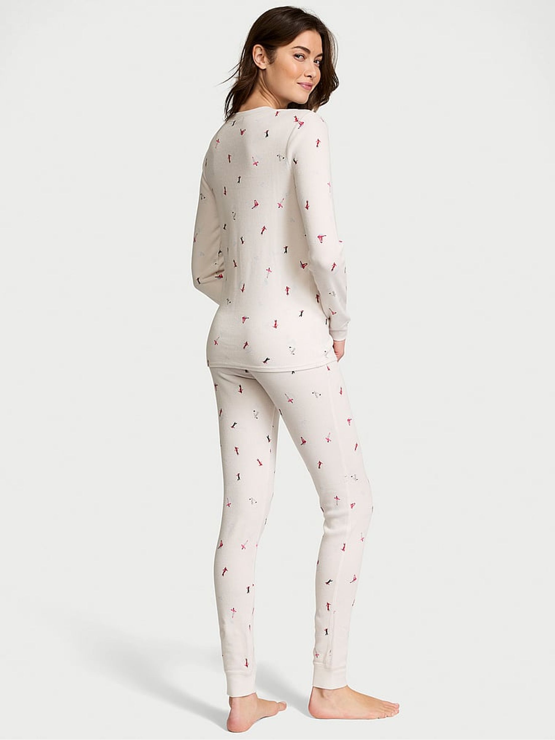 Coconut White Skiers Thermal Long Pyjama Set - Image 2 of 4