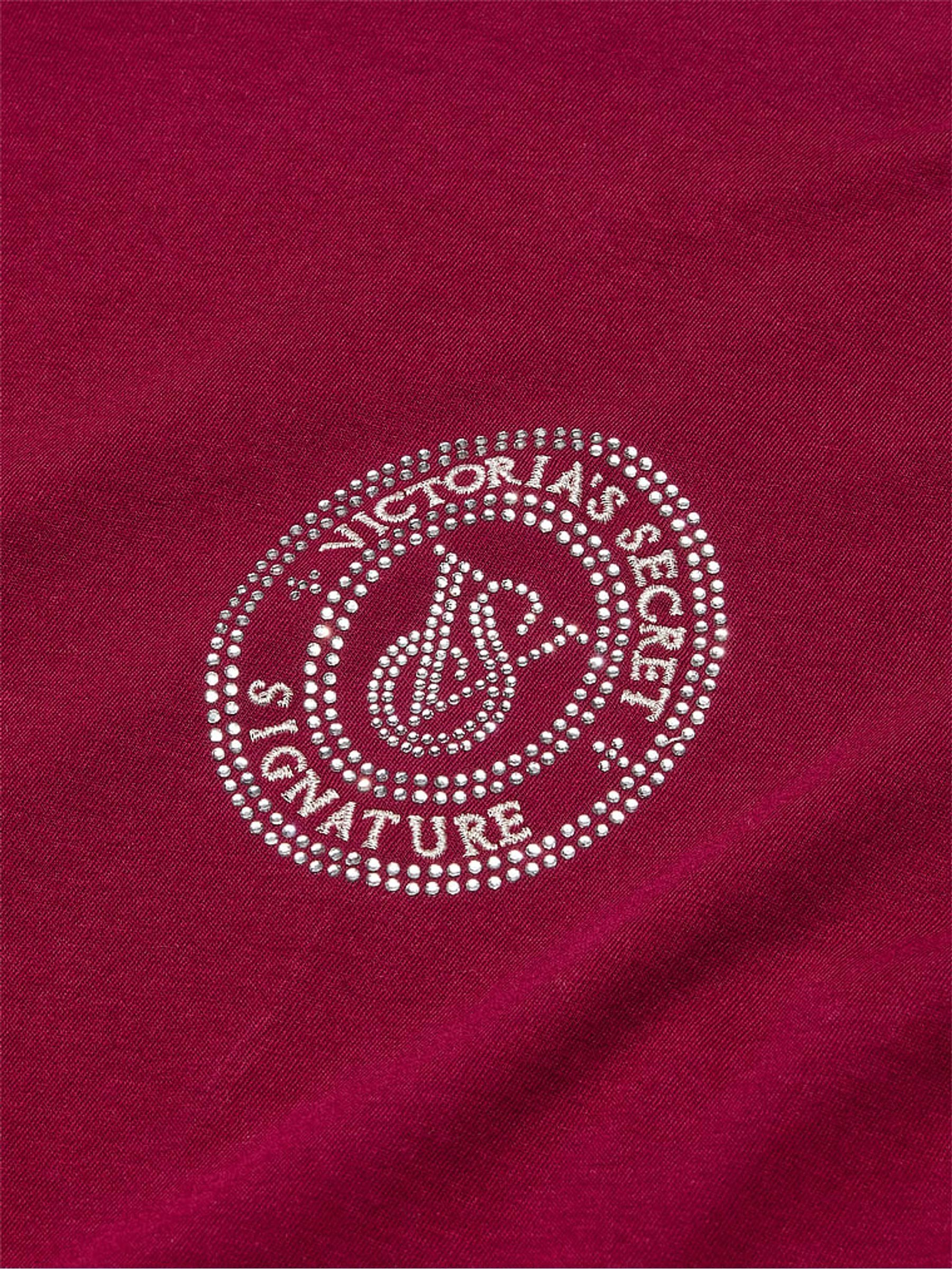 Campari Red Rhinestone Graphic London Cotton Long Pyjama Set - Image 4 of 4