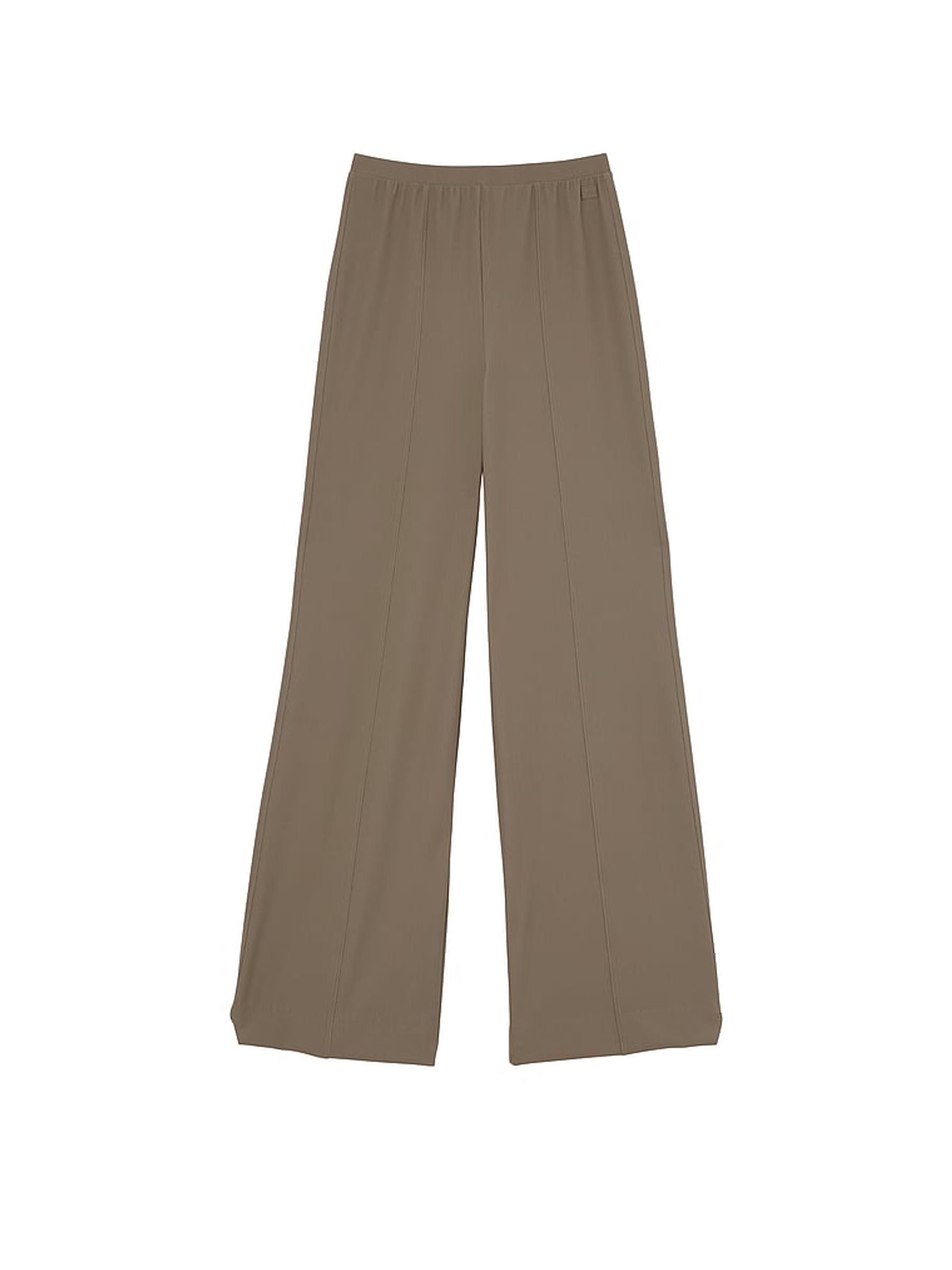 Olive Green Rib Wide Leg Joggers - Image 3 of 3