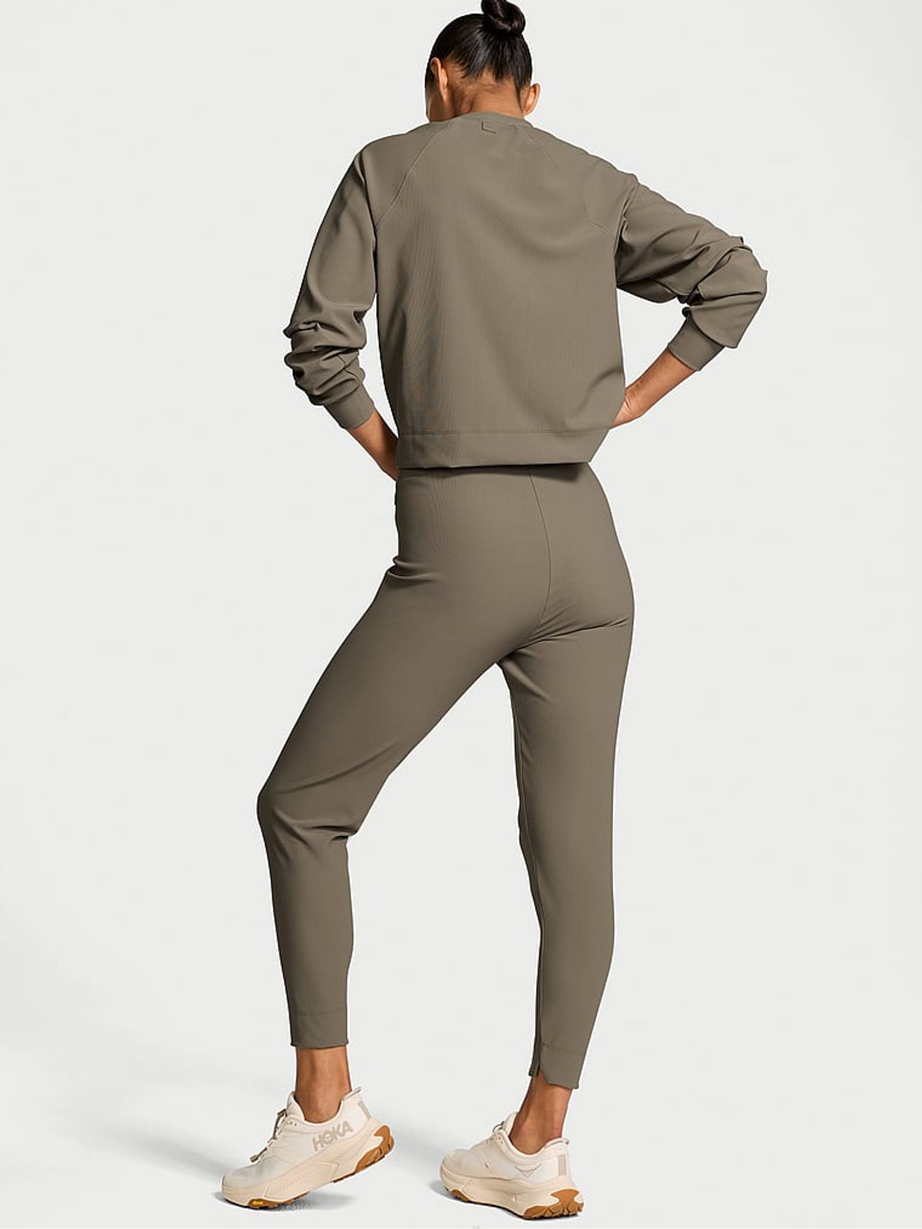 Olive Green Rib Leggings - Image 2 of 3