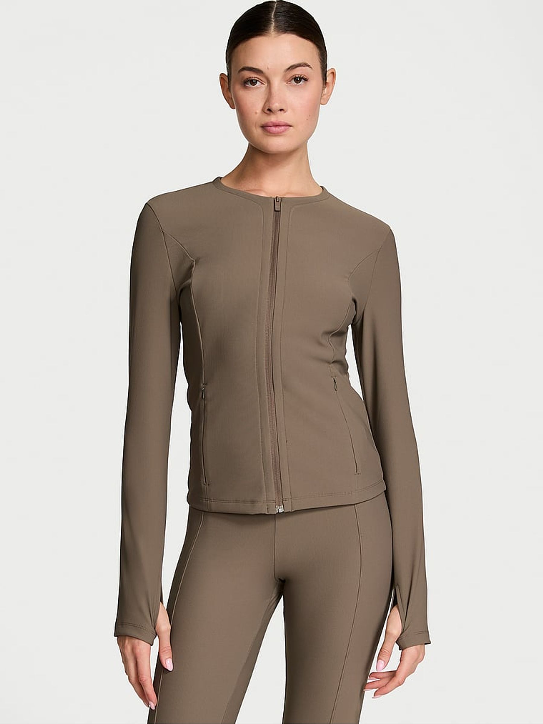 Olive Green Full Zip Rib Jacket - Image 1 of 3