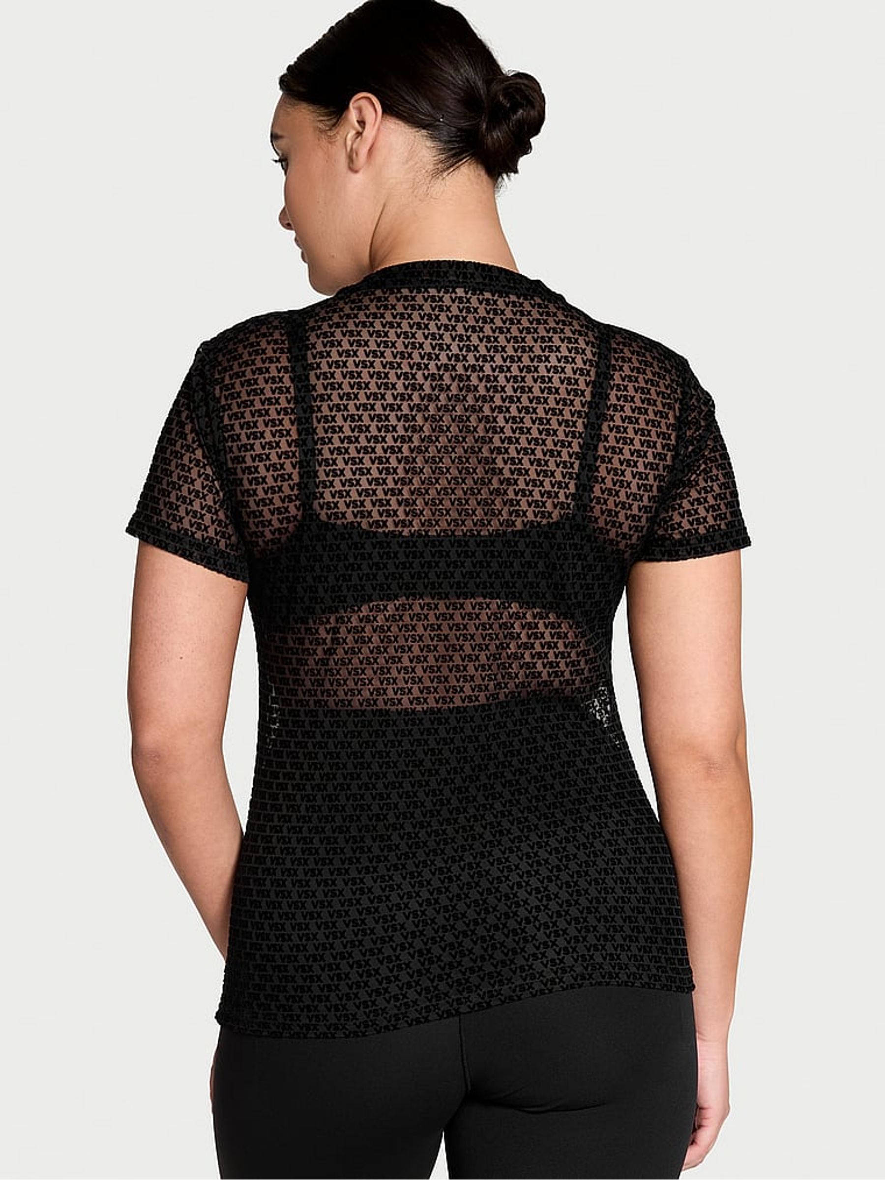 Black Logo Mesh T-Shirt - Image 2 of 4