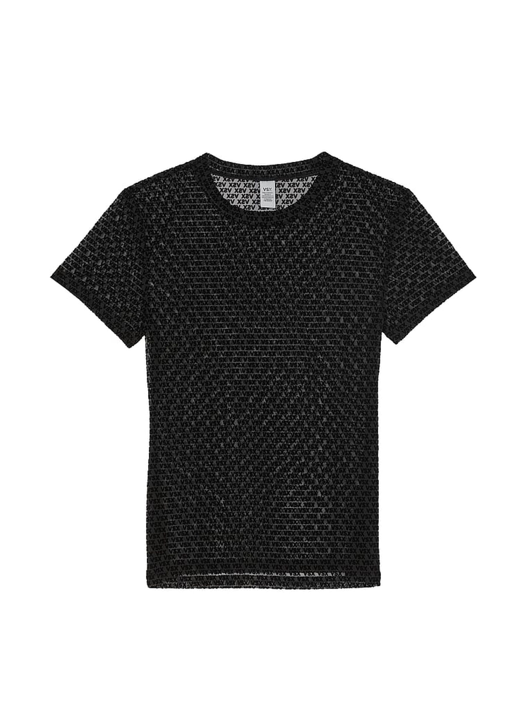 Black Logo Mesh T-Shirt - Image 4 of 4