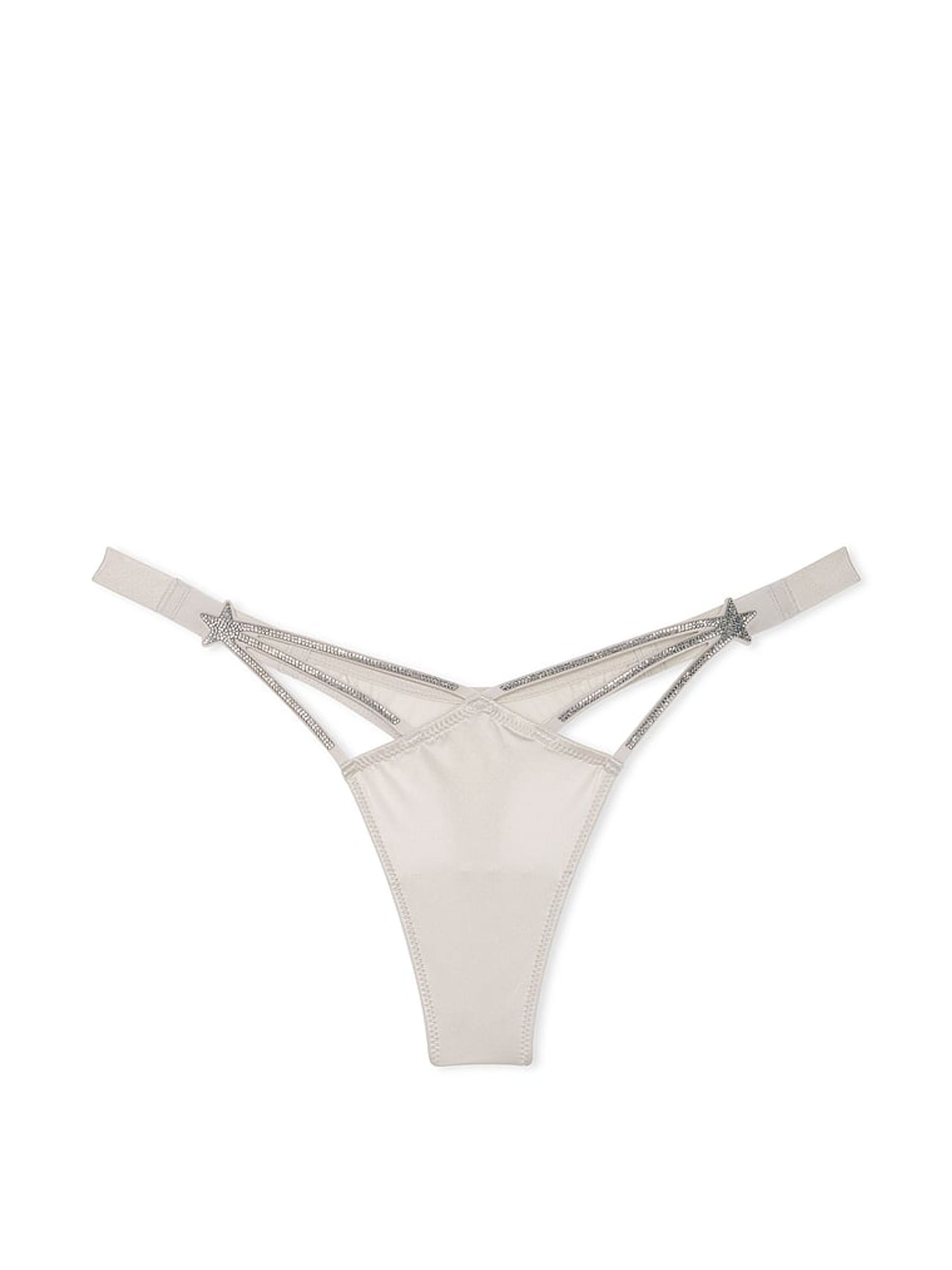 Delfin Grey Thong Star Shine Knickers - Image 3 of 4