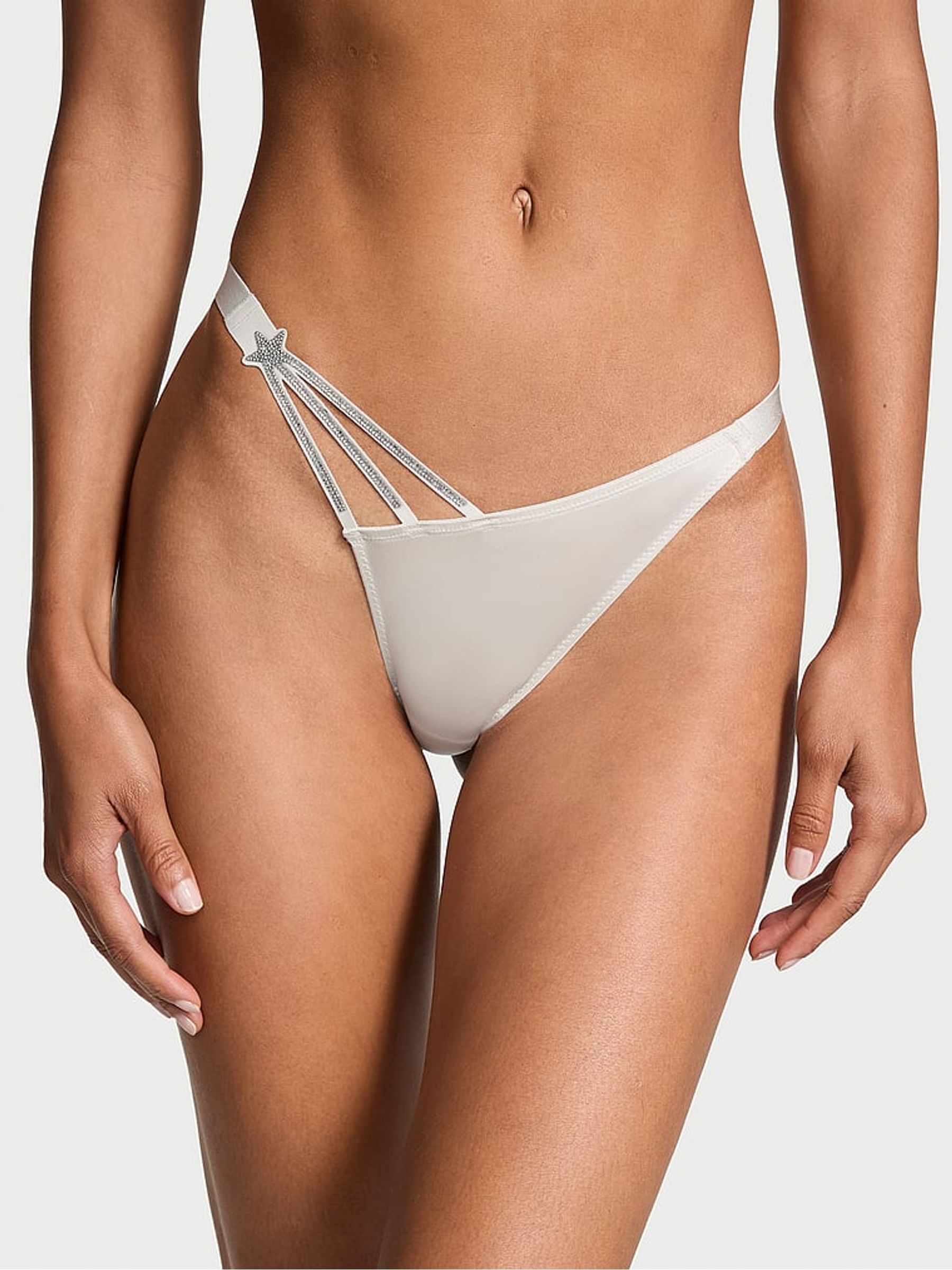 Delfin Grey Brazilian Star Shine Knickers - Image 1 of 4