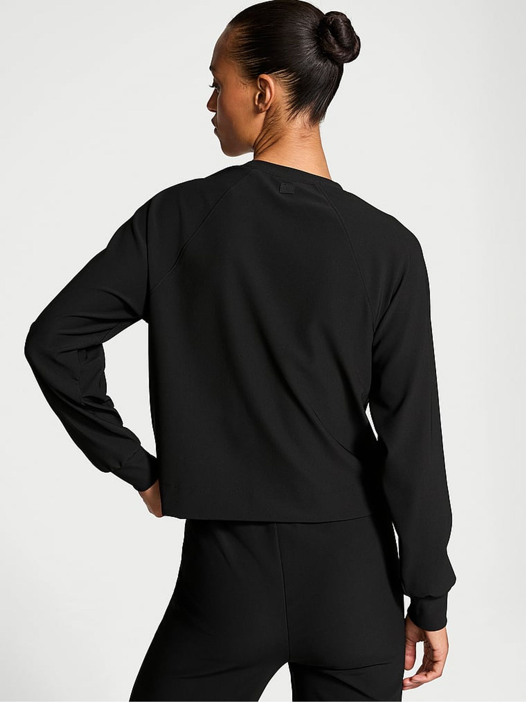 Black Rib Crew Neck Sweatshirt - Image 2 of 3