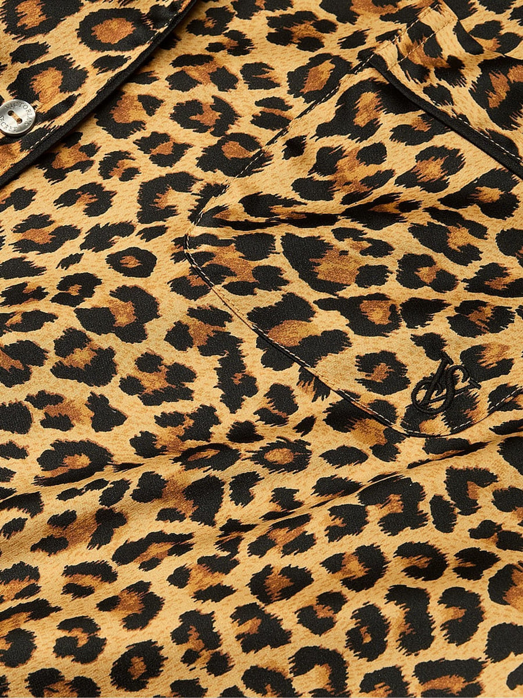 New Glam Leo Satin Long Pyjama Set - Image 4 of 4