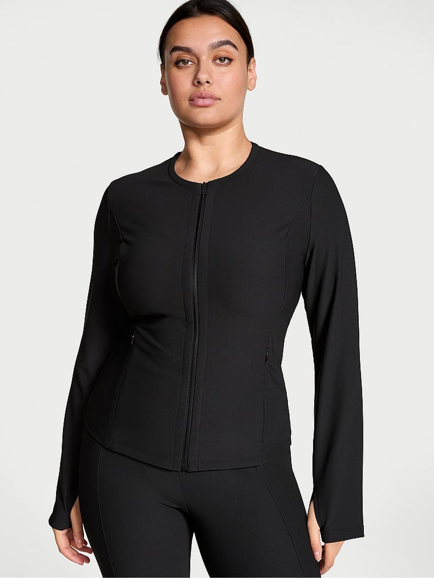 Black Full Zip Rib Jacket - Image 1 of 3