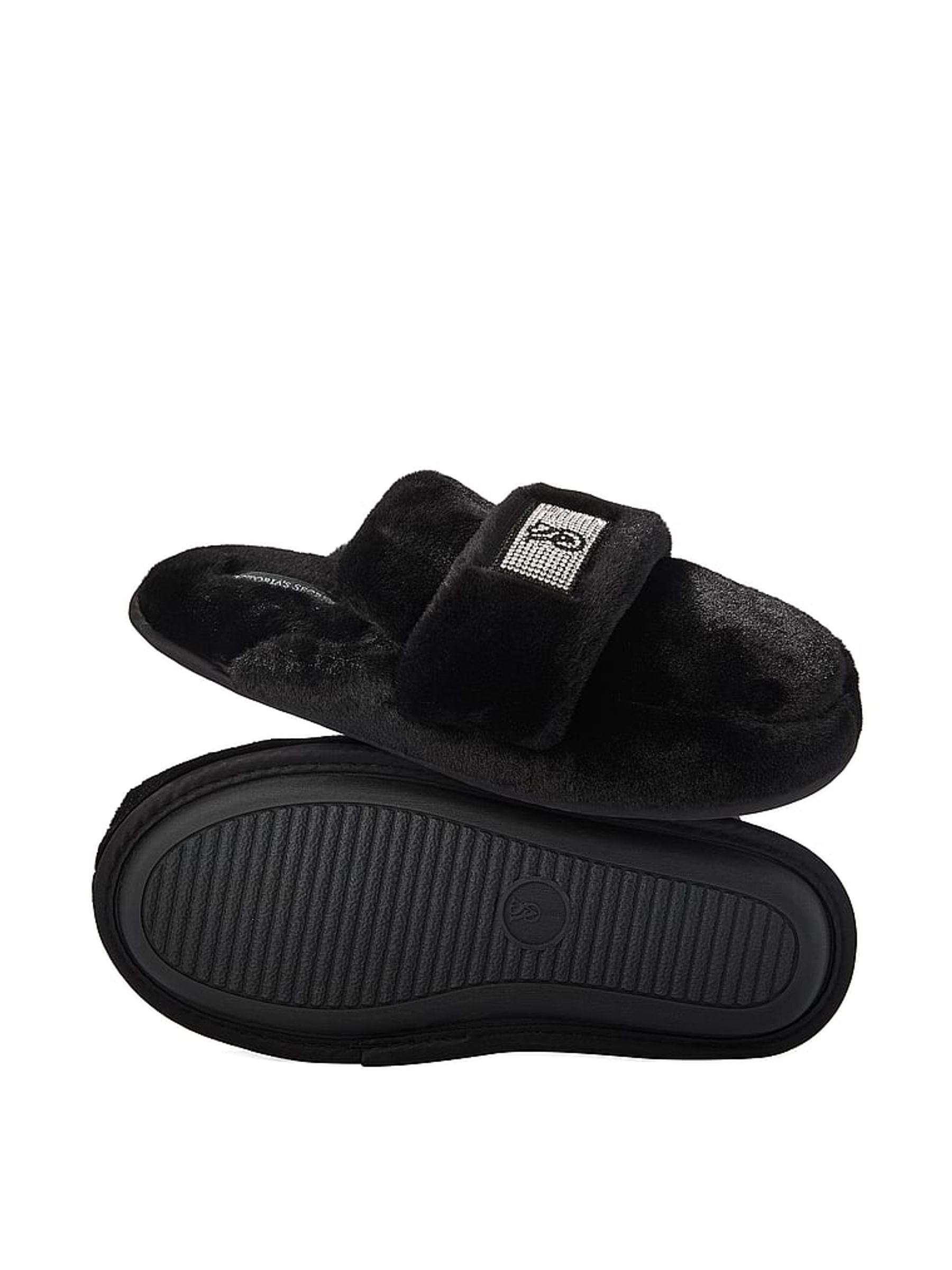 Black Bling Strap Slipper - Image 2 of 3