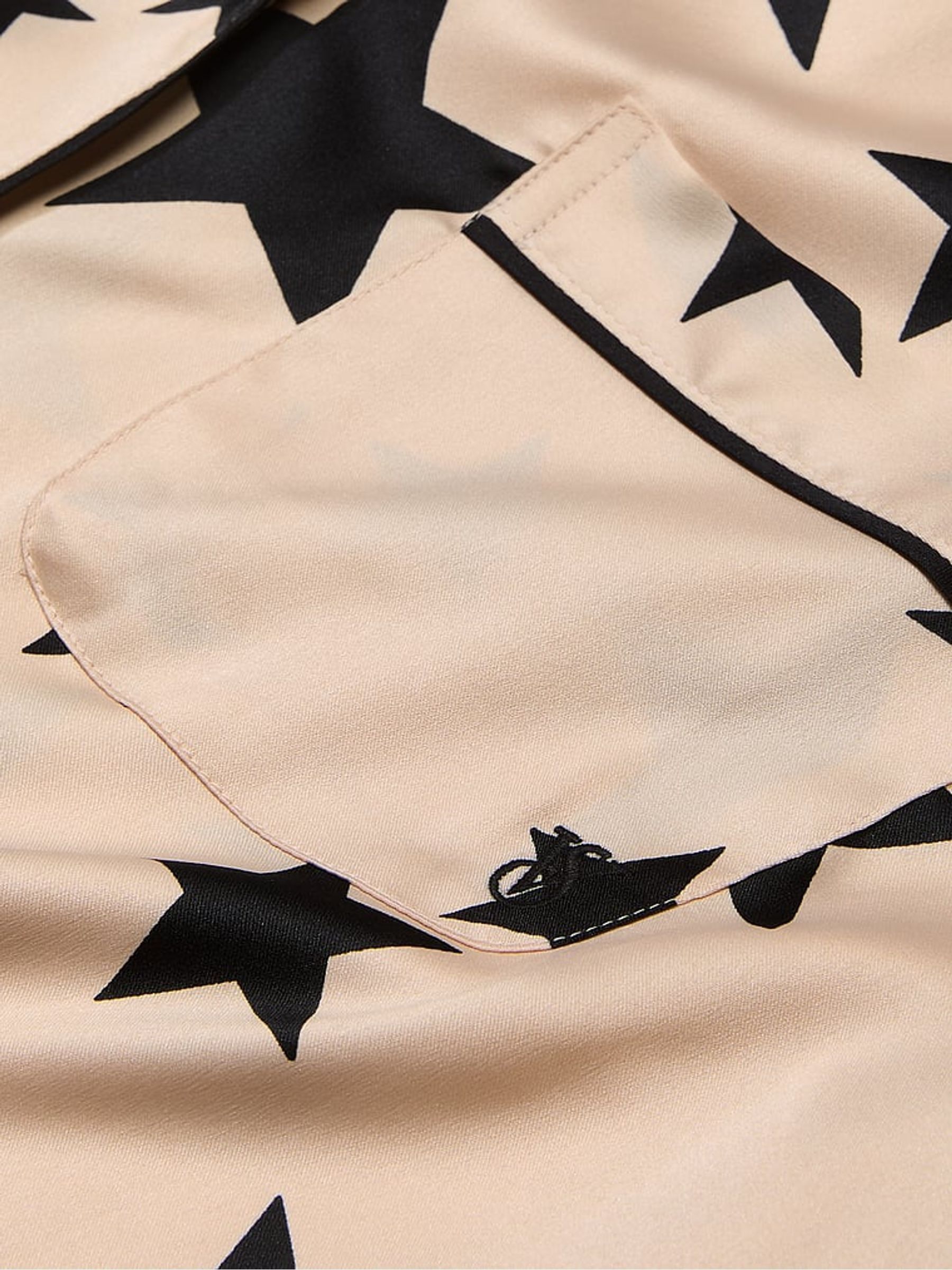 Black Pretty Star Satin Long Pyjama Set - Image 4 of 4