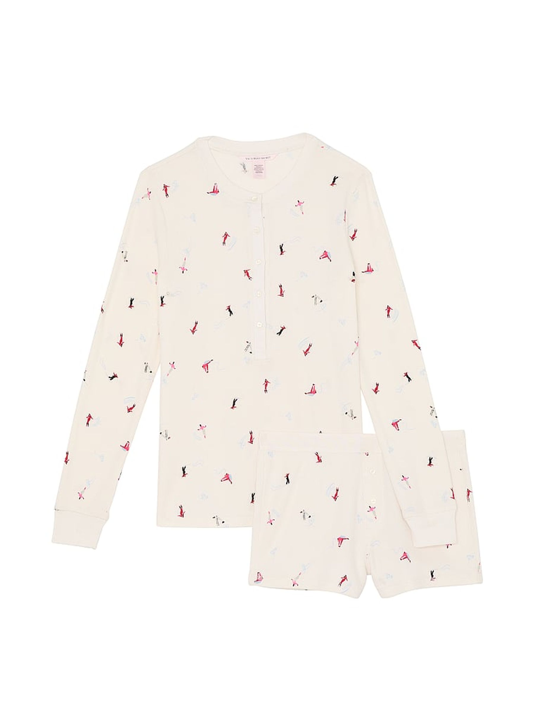 Coconut White Skiers Thermal Short Pyjama Set Victoria's Secret UK