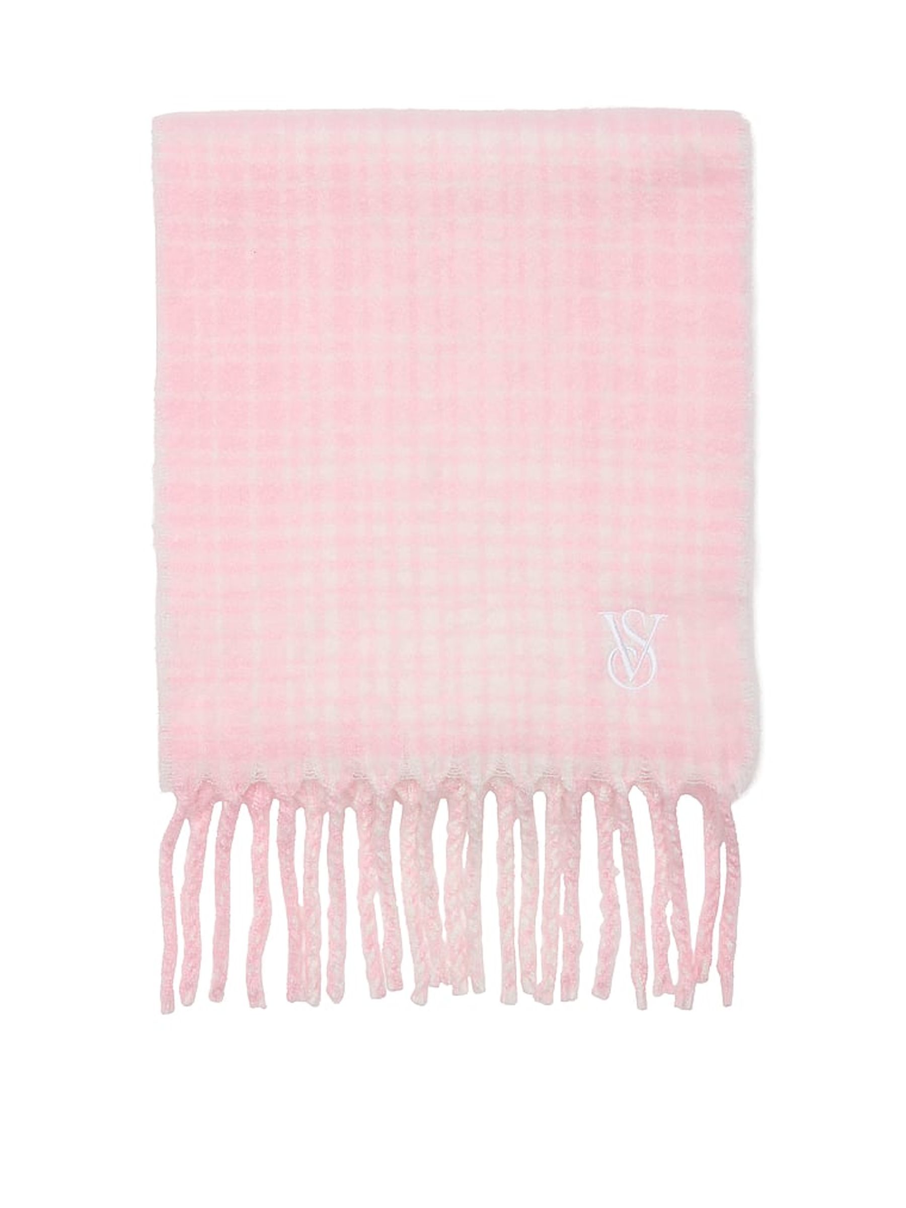 Pretty Blossom Plaid Pink Blanket Scarf - Image 3 of 4
