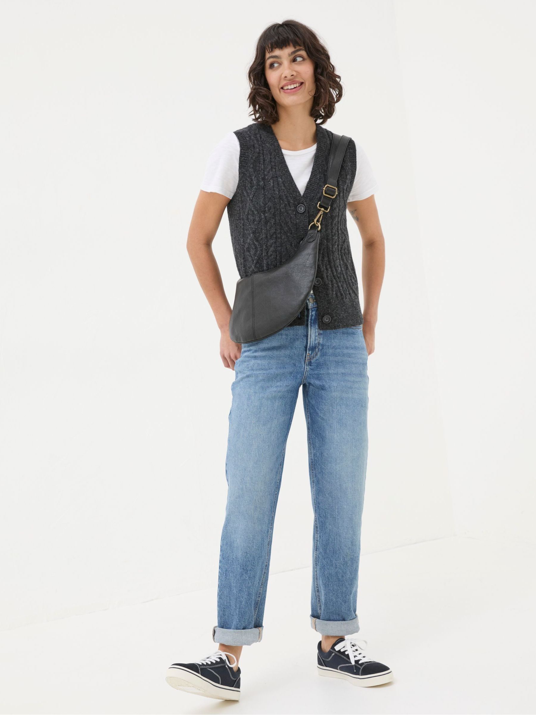 Macy Charcoal Grey Cable Button Tank - Image 6 of 7